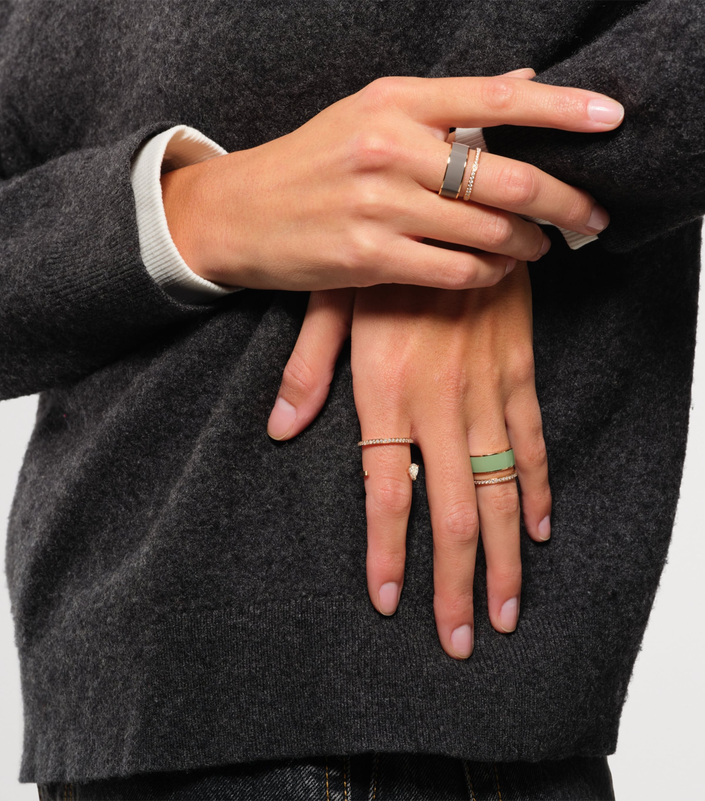 Repossi Rose Gold and Diamond Lacquer Berbere Ring Pink Gold Image 2