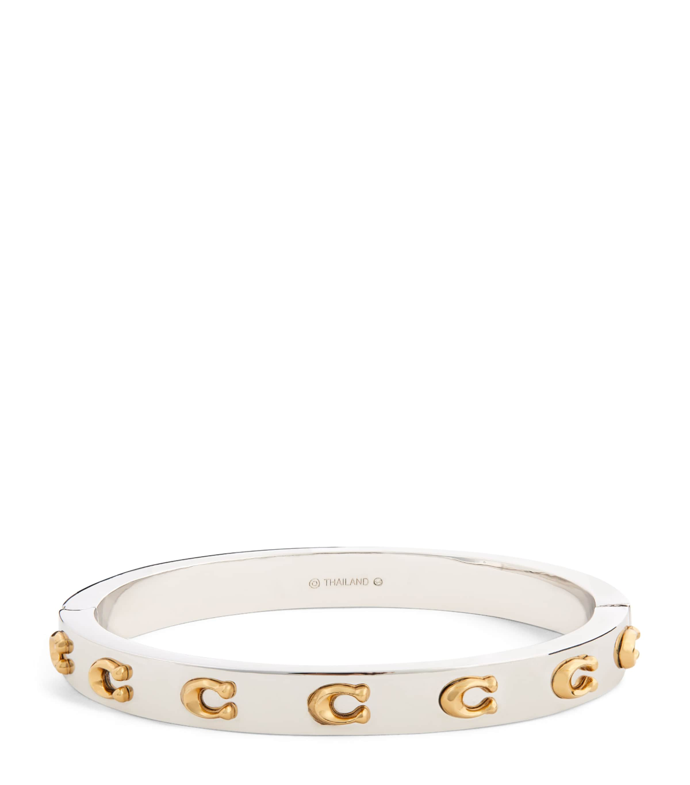 Coach Logo Bangle In White