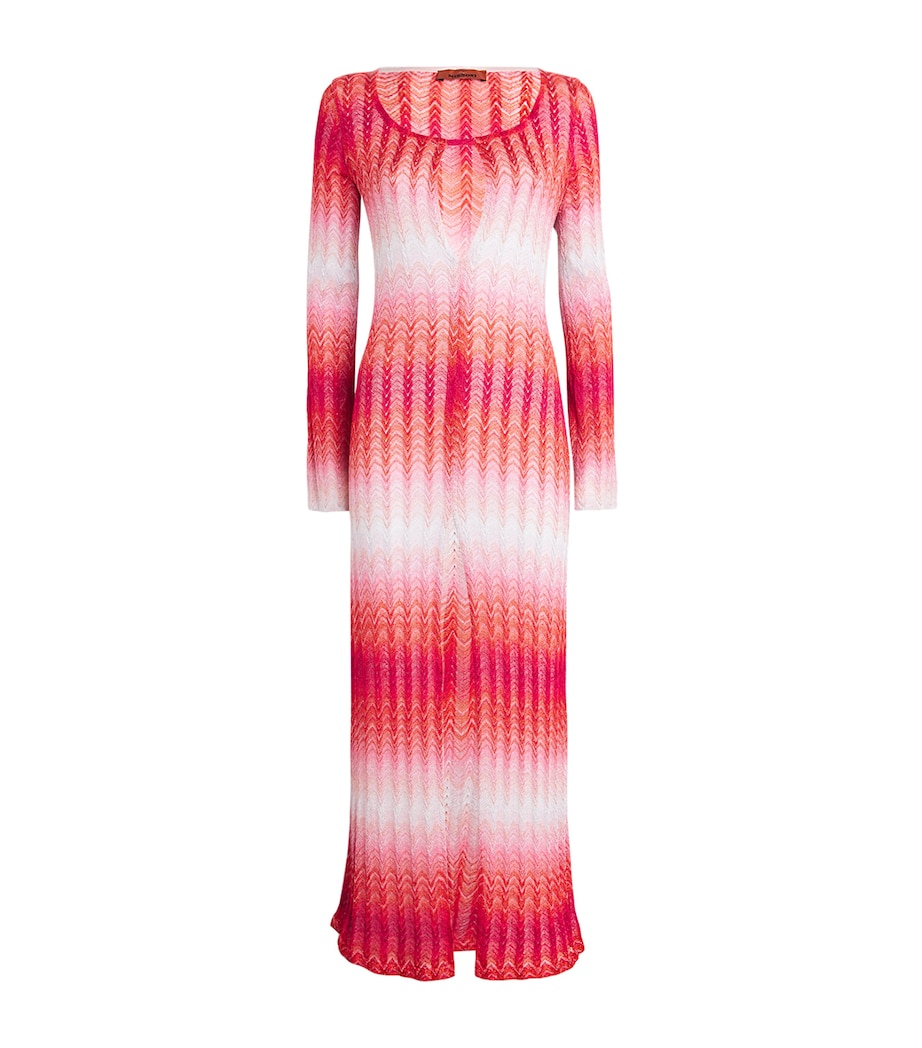 Ombré Keyhole-Detail Maxi Dress S416Z MULTI RED Image 1