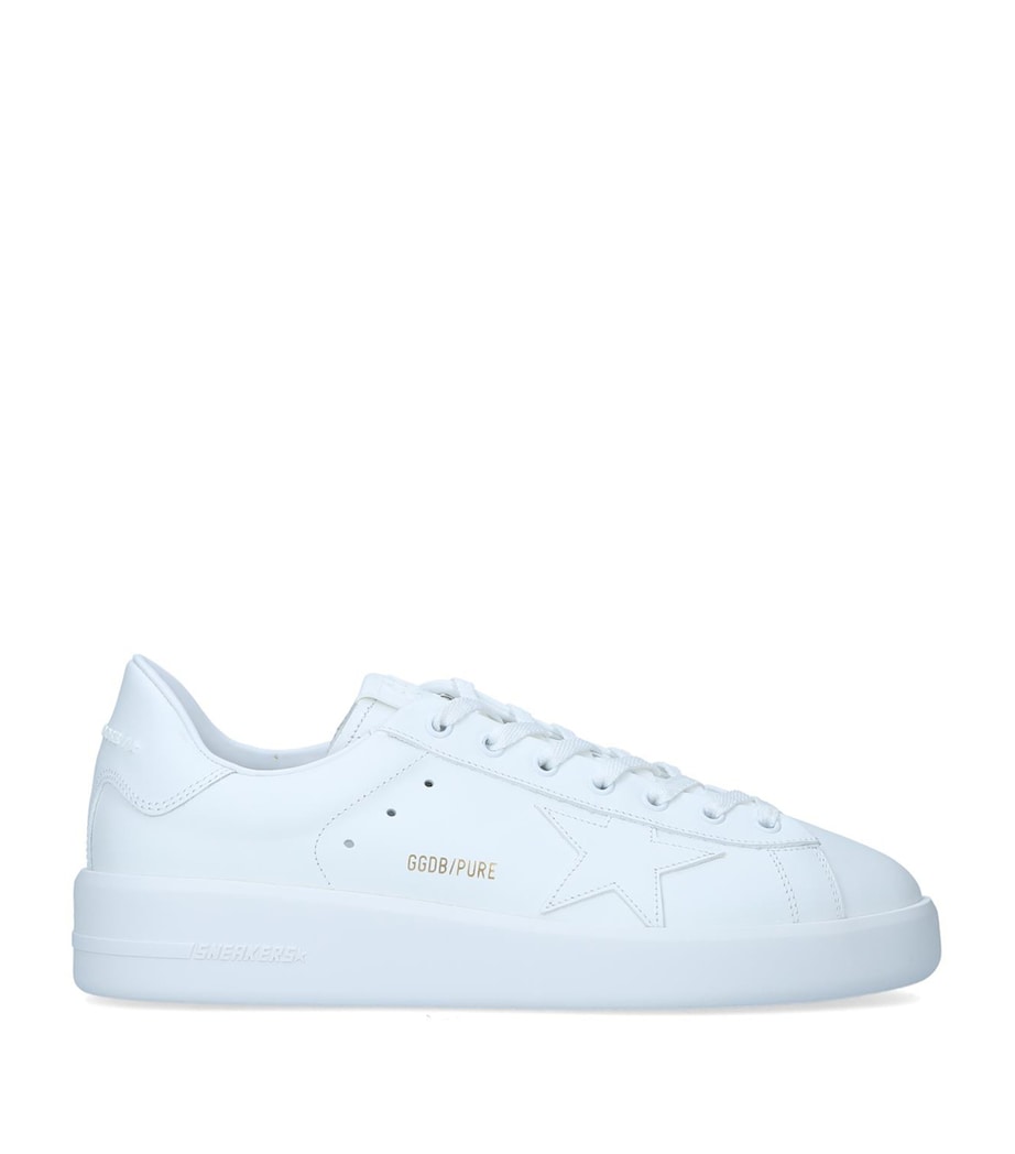 Golden Goose Leather Purestar Low-Top Sneakers White Image 2