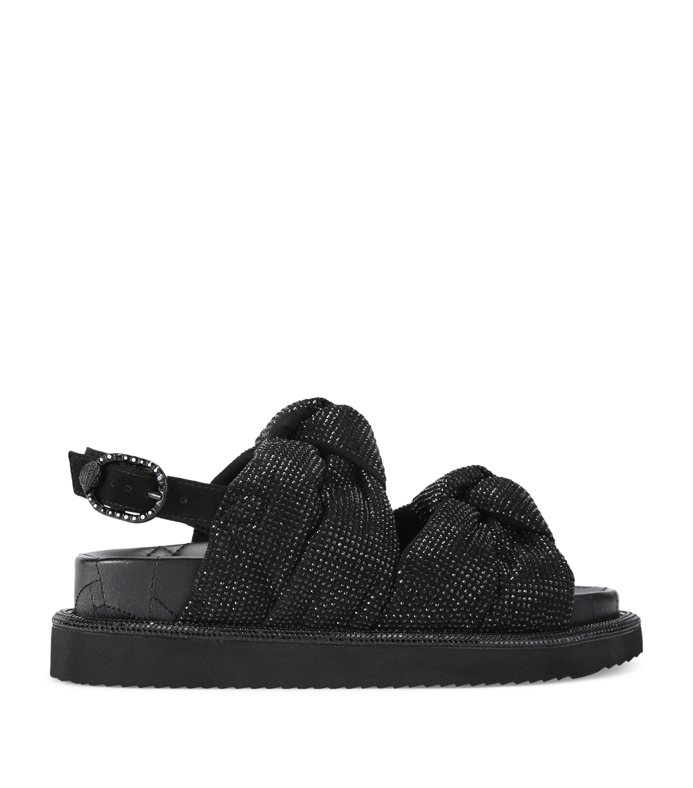 Kurt Geiger London Rhinestone Orson Crossover Sandals | Women Shoes | Sandals | Flat Sandals | Designers | Kurt Geiger London