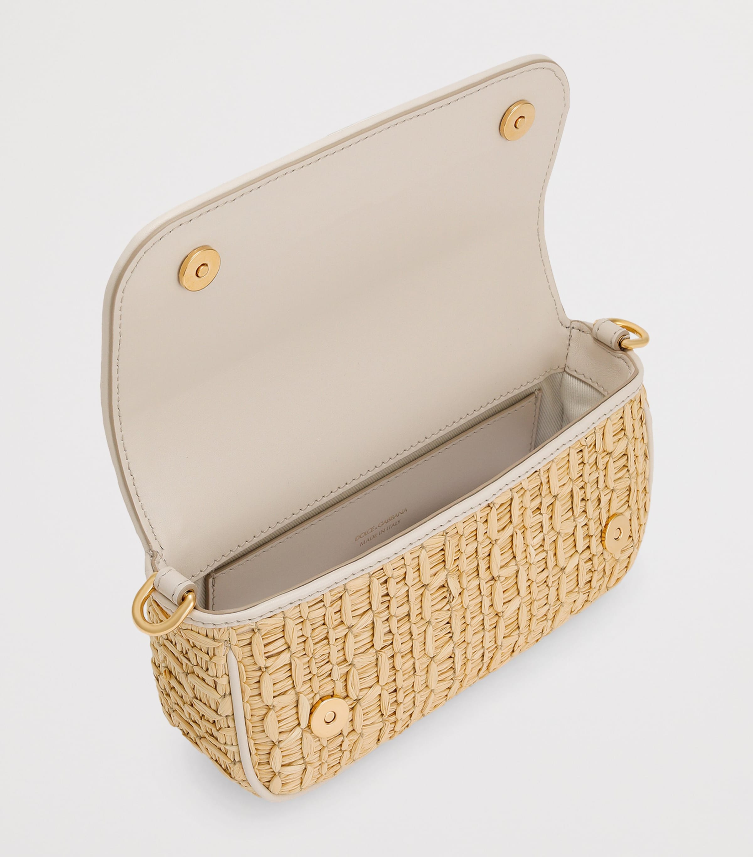 Raffia Top-Handle Bag 8W047-CREMA/AVORIO Image 5