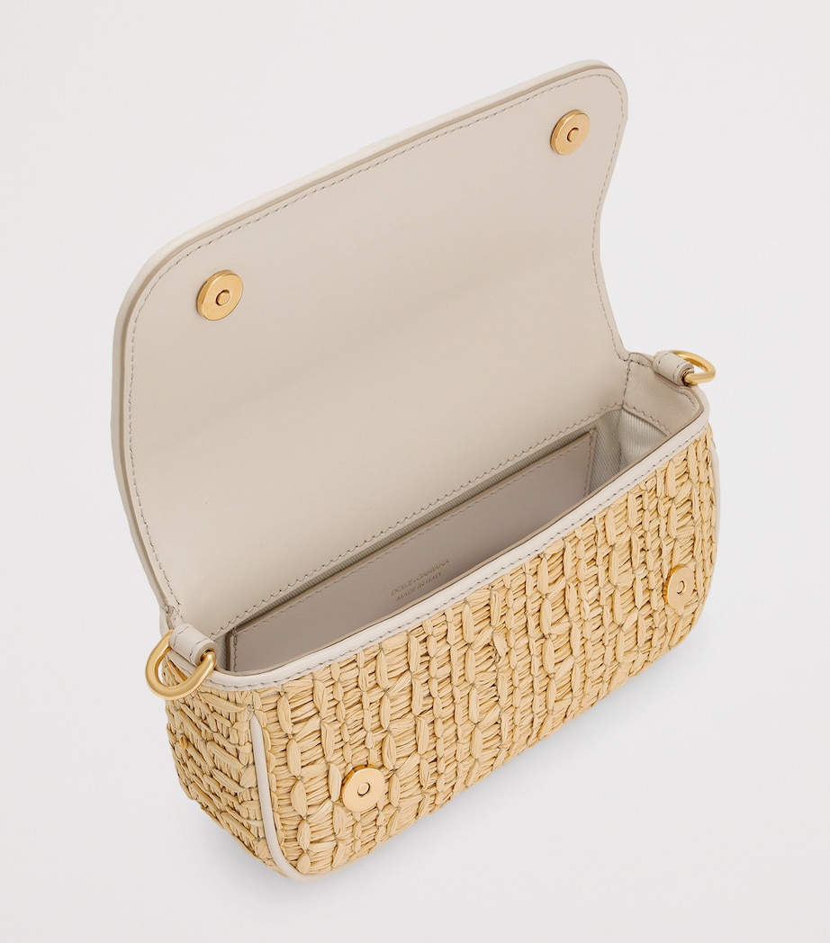 Raffia Top-Handle Bag 8W047-CREMA/AVORIO Image 5