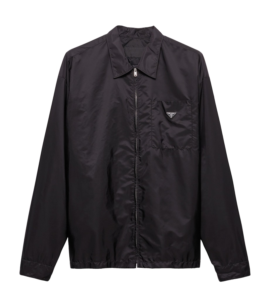 Prada Mens Re-Nylon Zipped Shirt Black Image 1