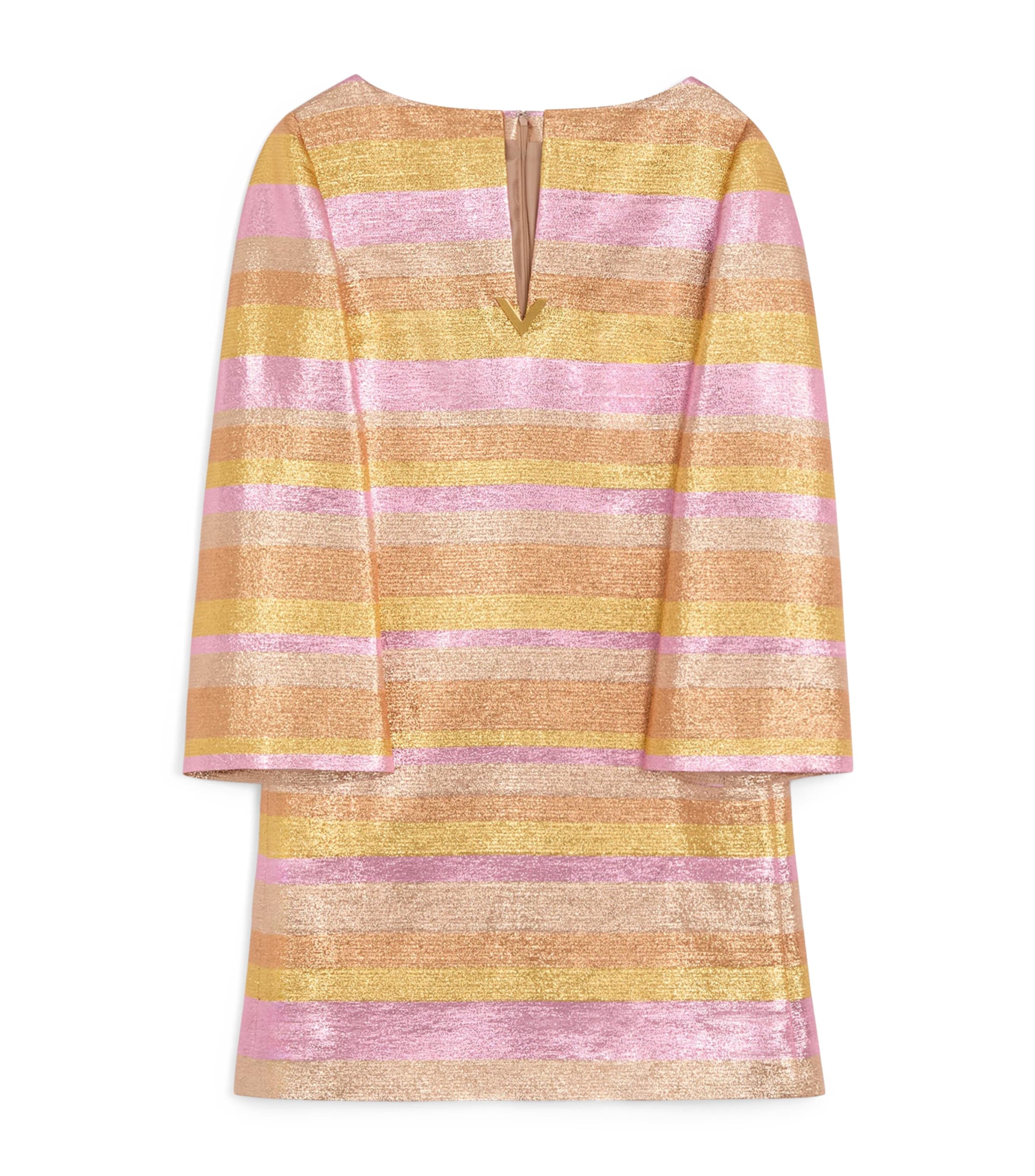 Valentino Womens Metallic Stripe Mini Dress Image 1