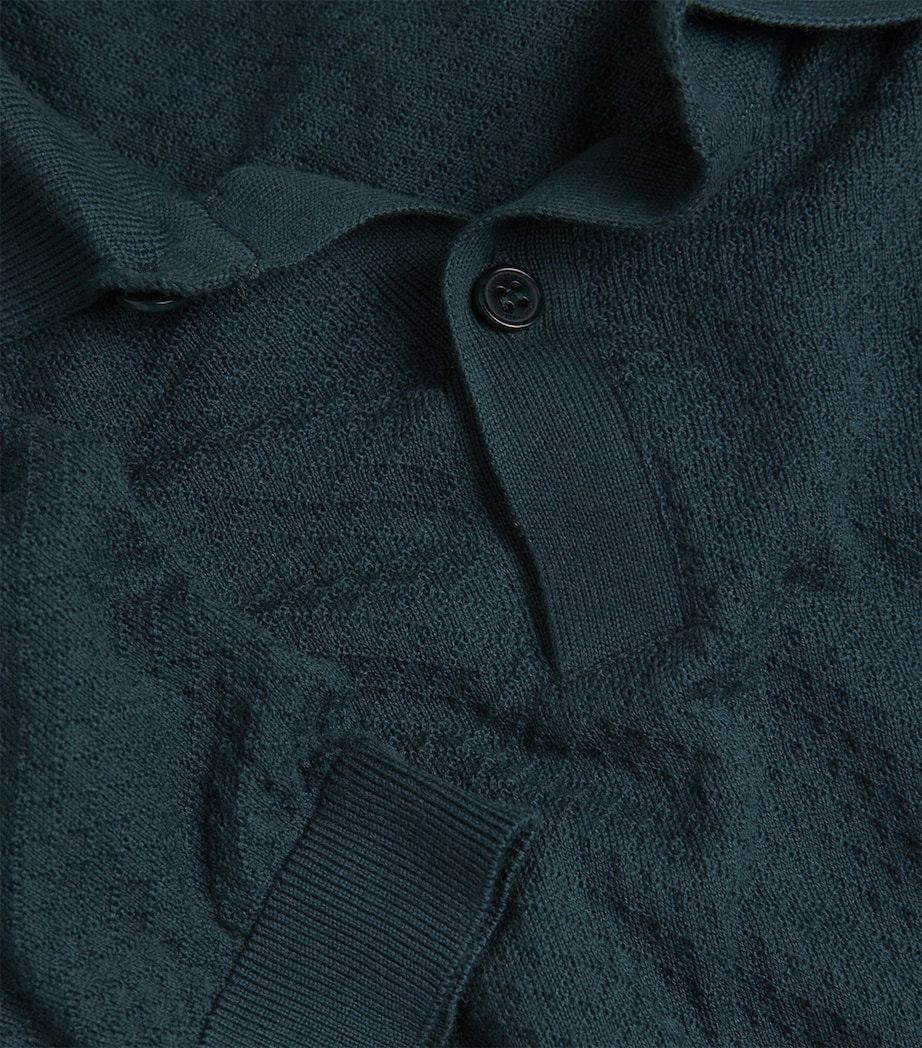 Sea Island Cotton Textured Calun Polo Shirt RAINFOREST Image 5