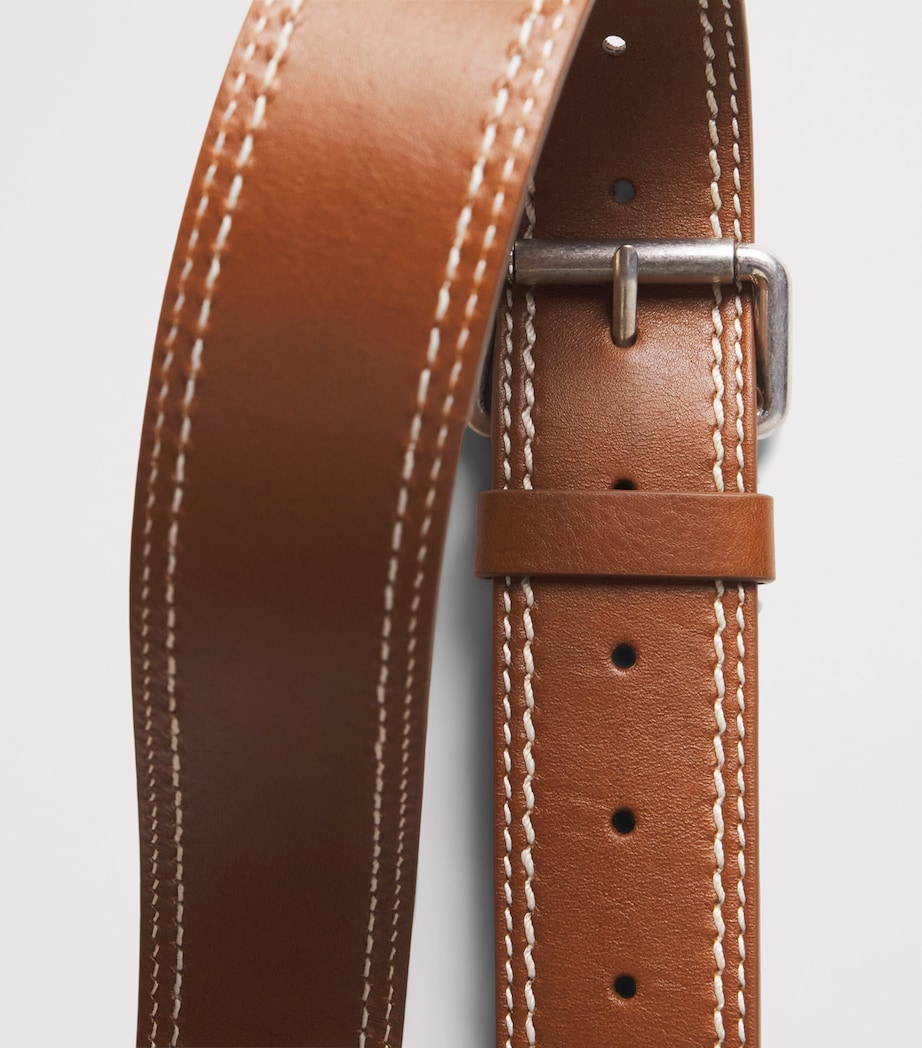 DRIES VAN NOTEN Leather-Suede Duffle Bag Tan Image 6