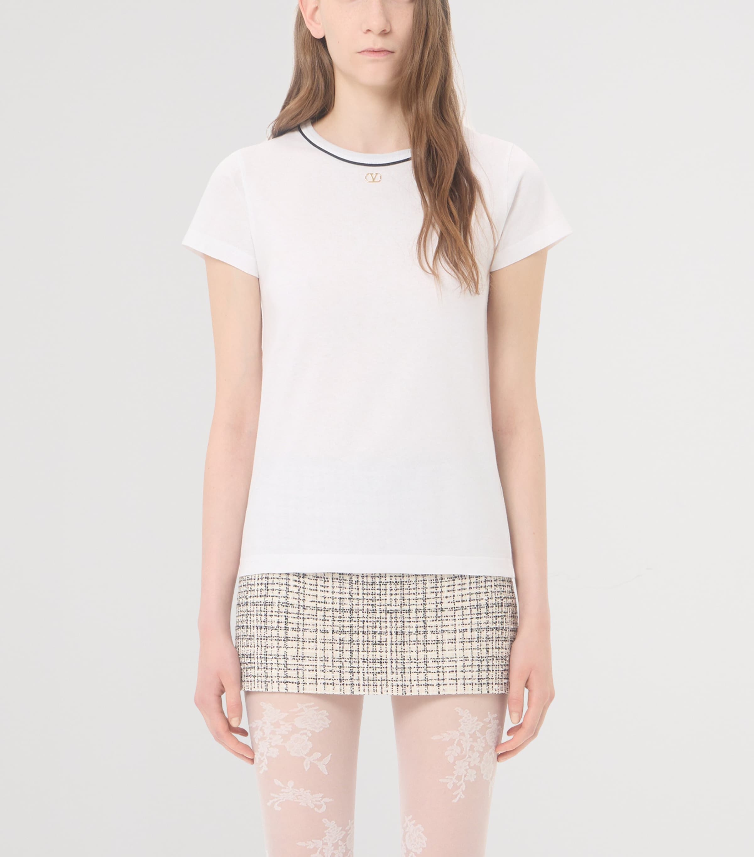 Valentino Womens Cotton VLogo T-Shirt Image 3