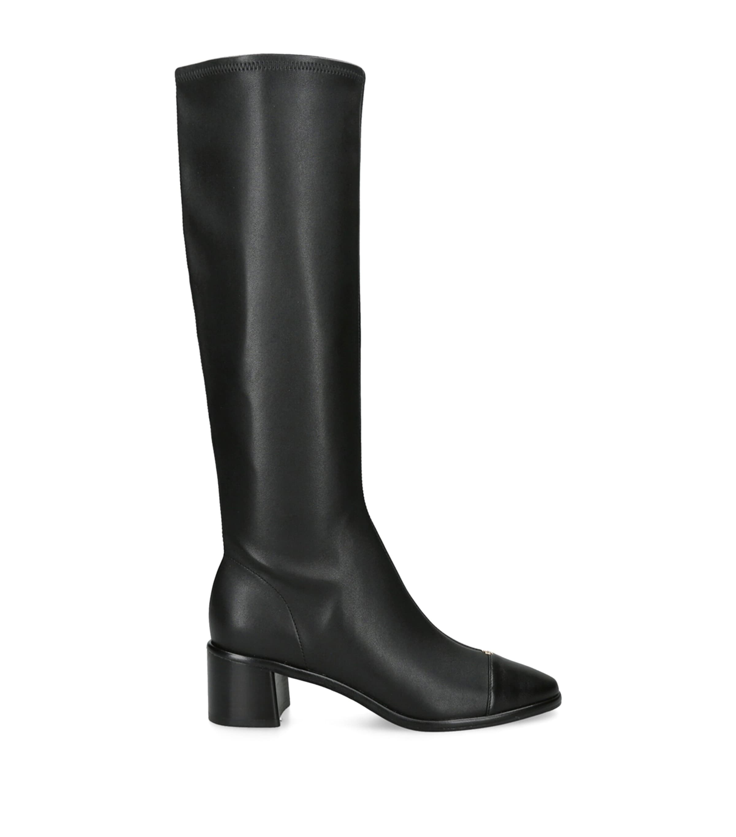 Tory Burch Leather Knee-high Heeled Boots 55 In Black