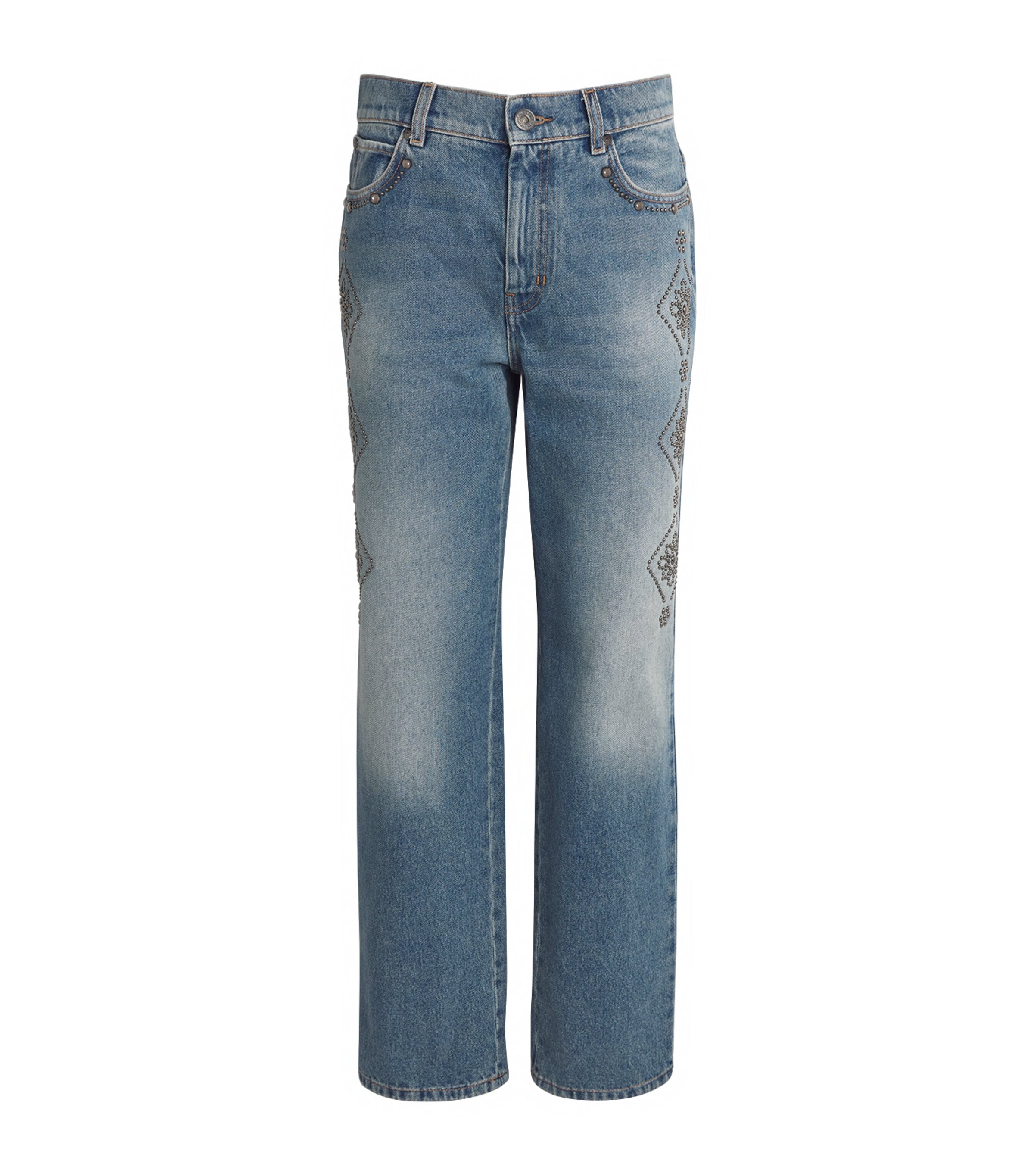 Shop Weekend Max Mara Embellished Boyfriend Jeans In Blue