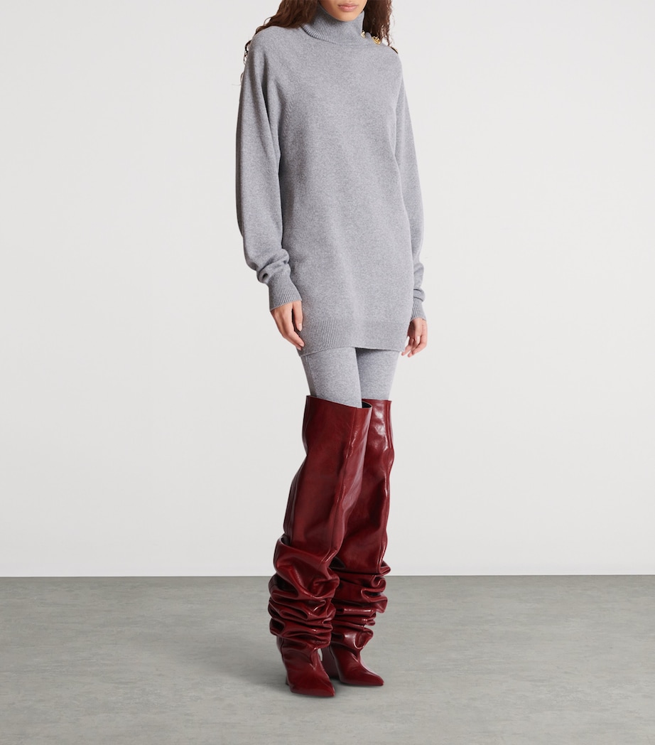 Cashmere-Virgin Wool Mini Sweater Dress 9UB GRIS CHIN Image 2