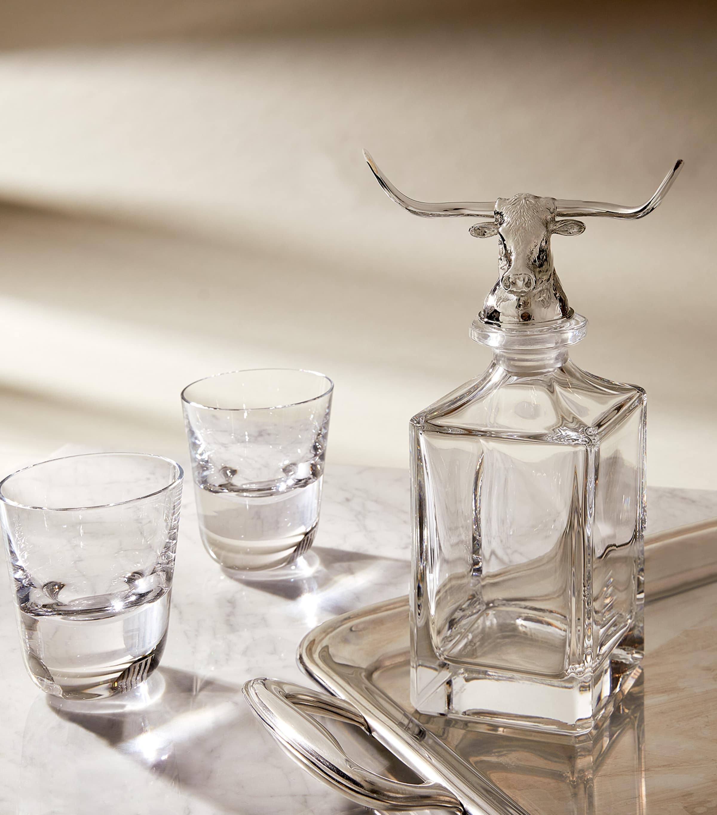 Crystal Longhorn Bull Decanter (650ml) GLASS Image 2