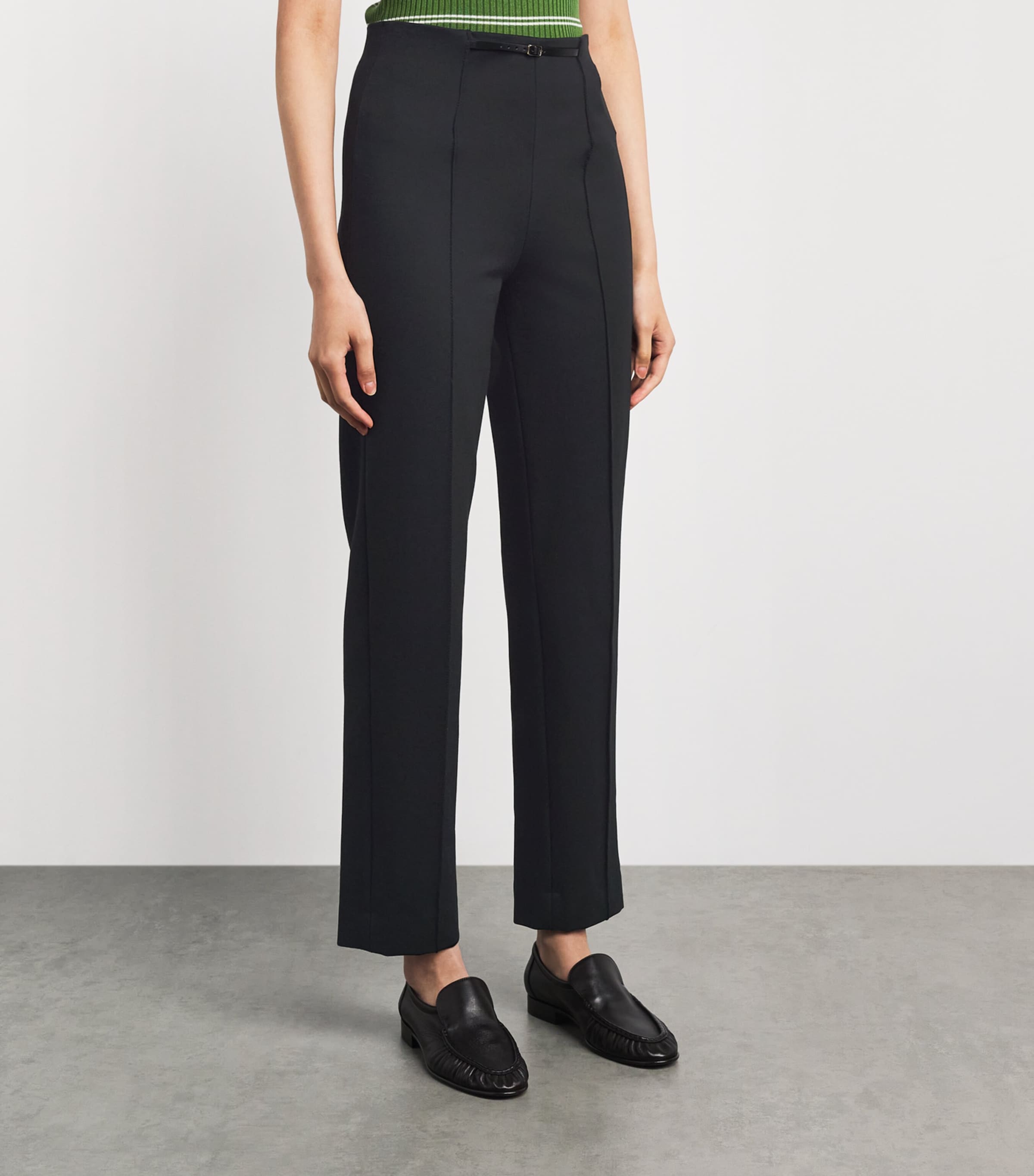 Sandro Paris Womens Belted Tapered Trousers Black Image 4