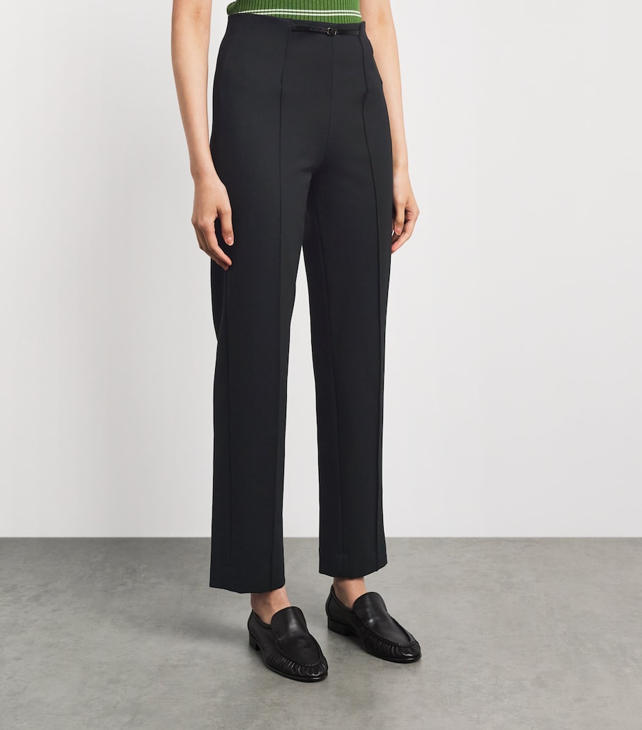 Sandro Paris Womens Belted Tapered Trousers Black Image 4