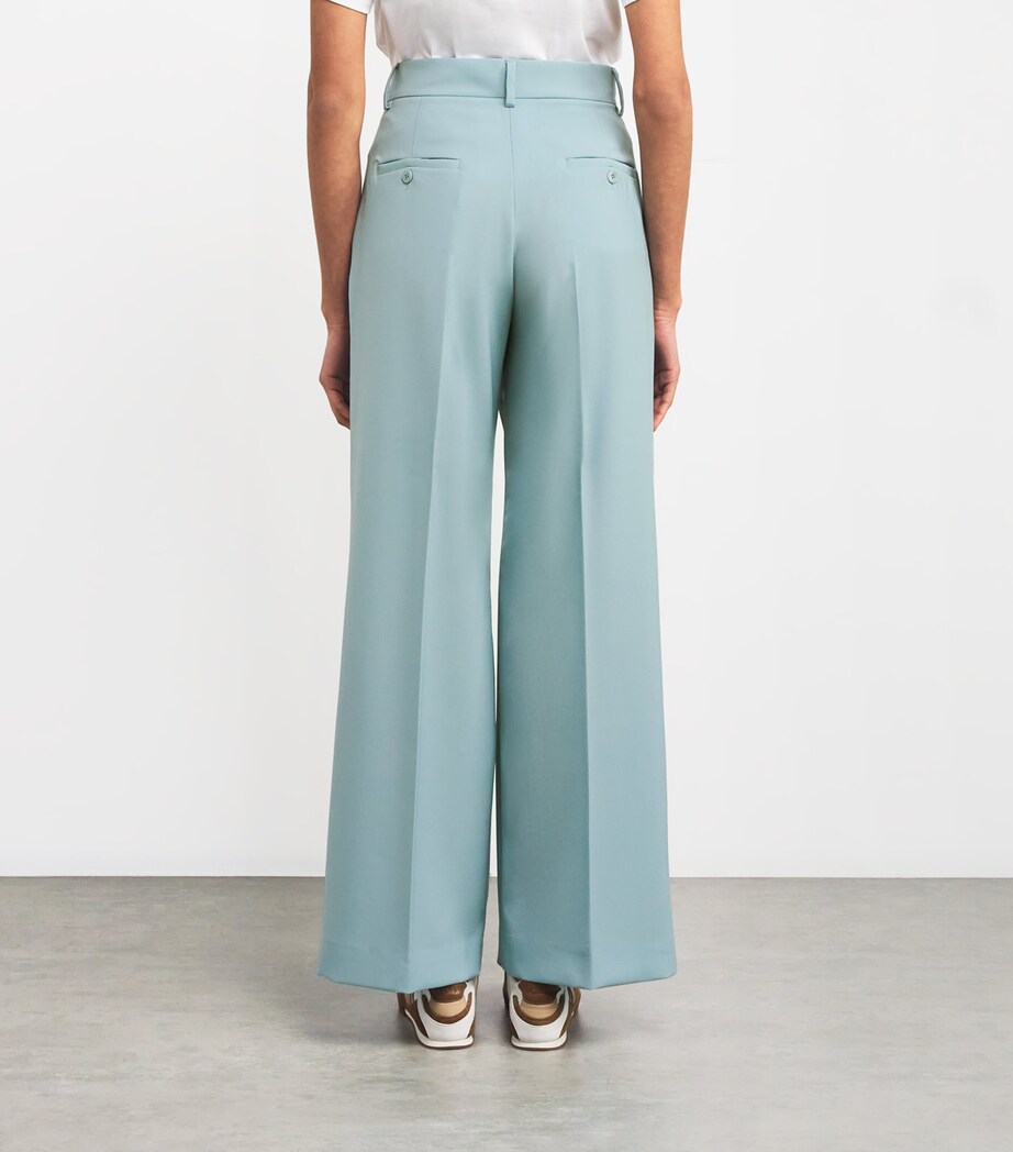 Virgin Wool Tailored Trousers PASTEL GREEN Image 4