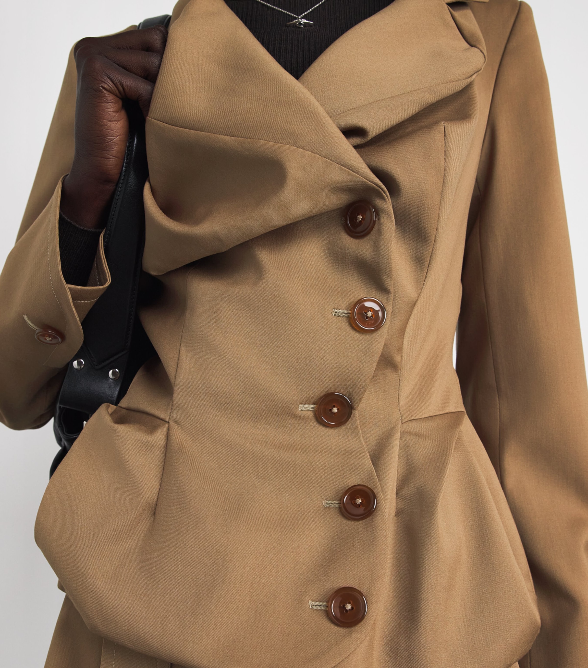 Vivienne Westwood Womens Virgin Wool Drunken Jacket Camel Image 3