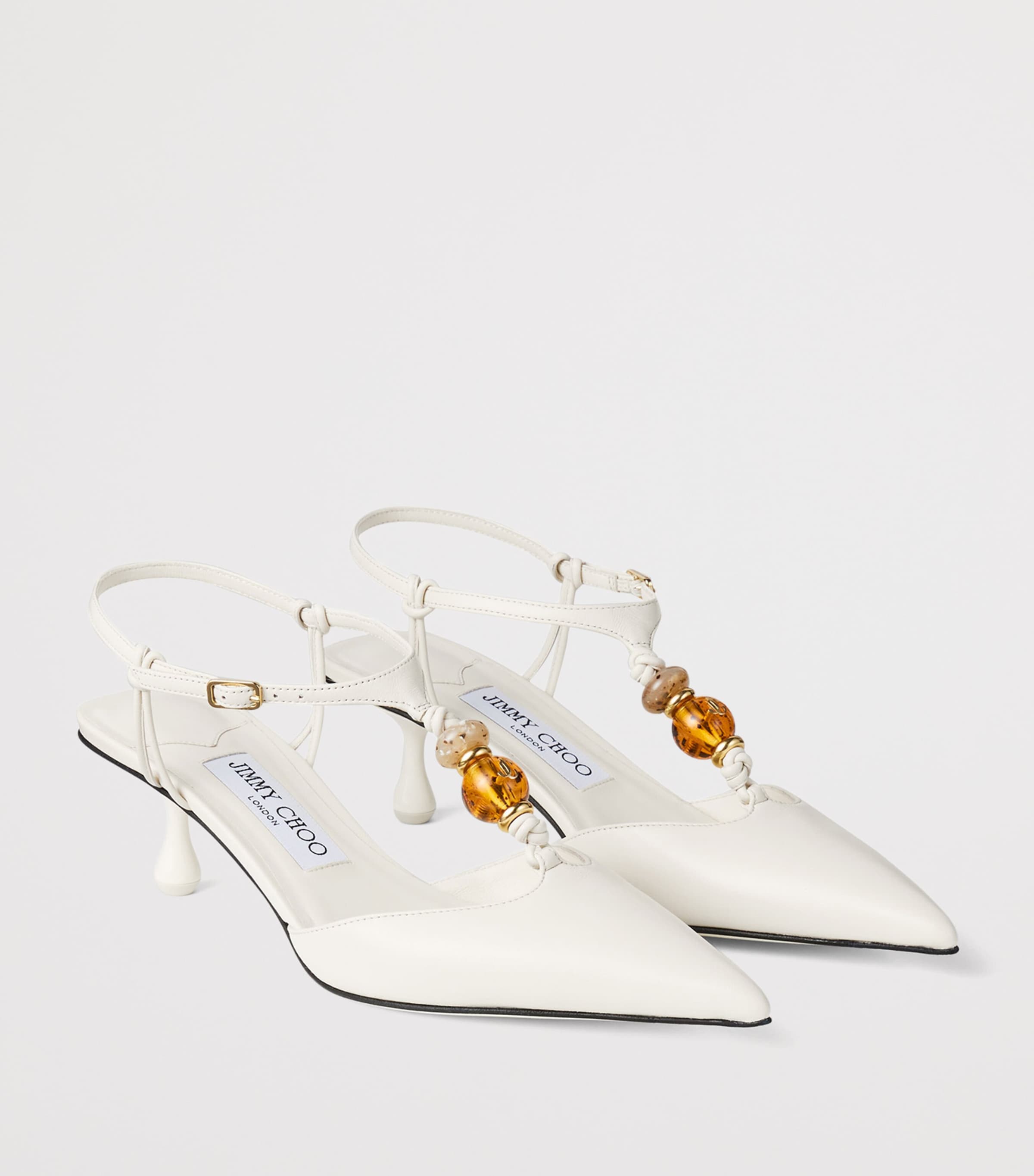 Jimmy Choo Lauri 50 Leather Slingback Pumps Latte Mix Image 2