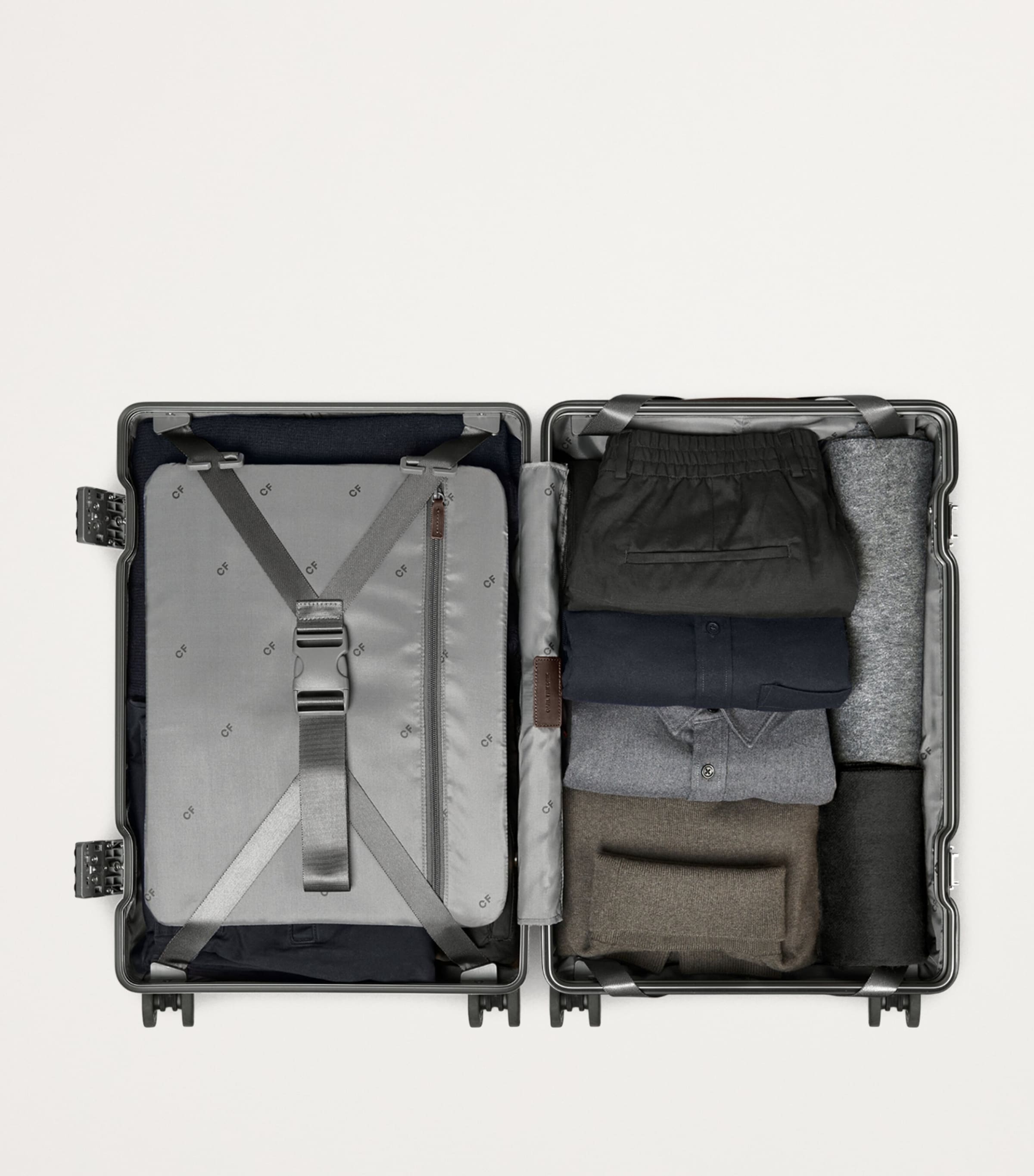 Carl Friedrik The Carry-On X Suitcase (55cm) Grey/ Chocolate Image 7