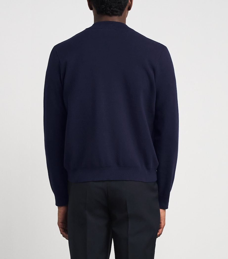 Falke Mens Organic Cotton Zip-Up Sweater Night Sky Image 5