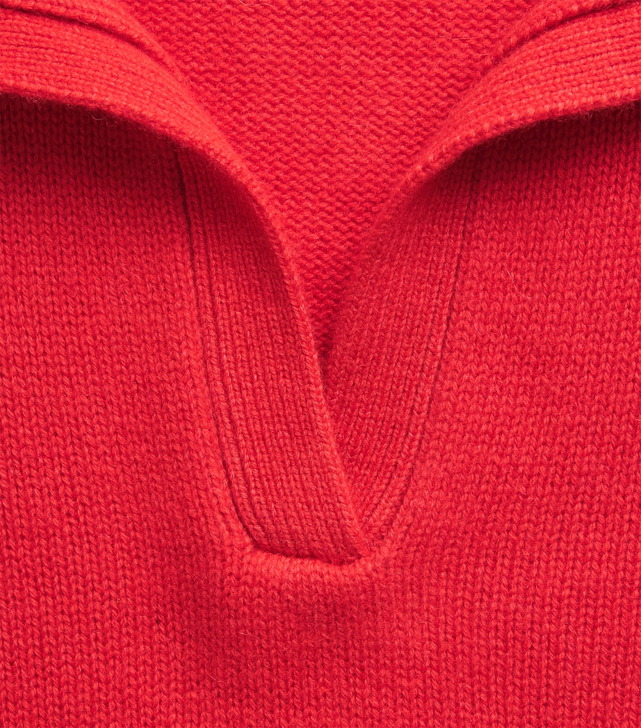 Soft Goat Womens Cashmere Polo Sweater Rouge Image 6