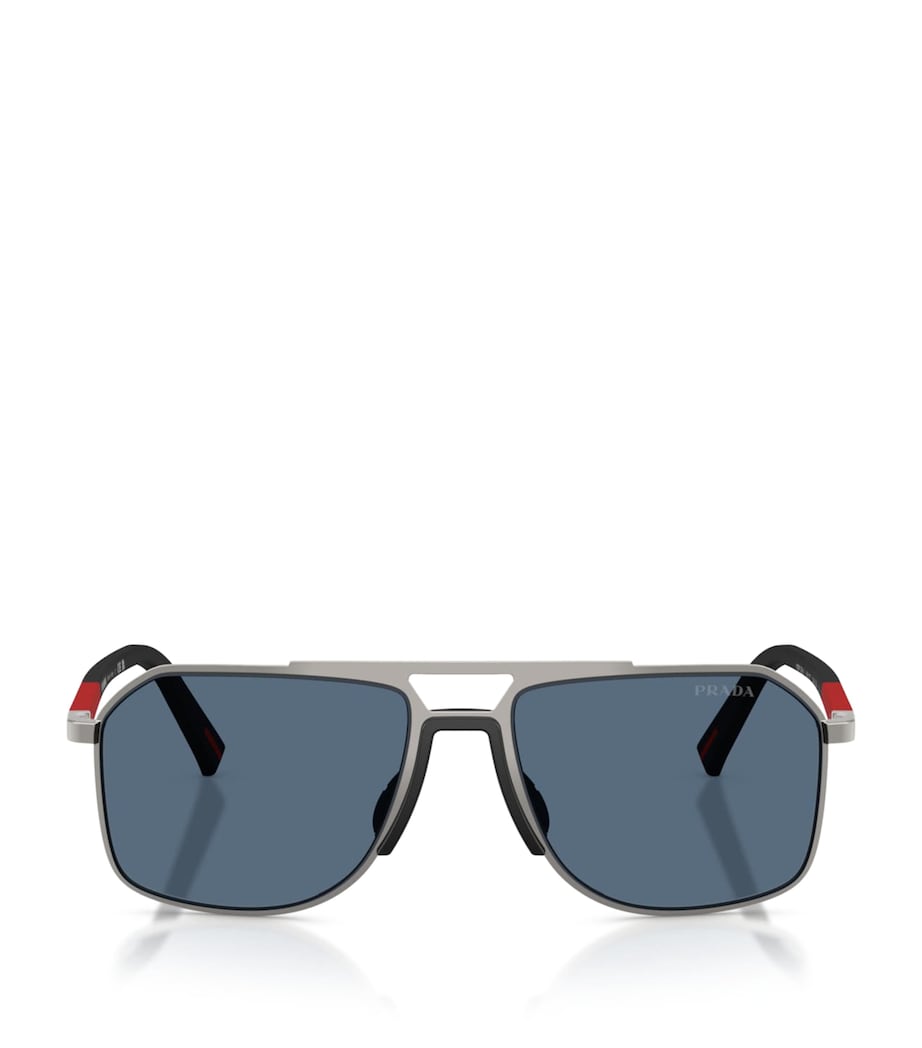 Prada Linea Rossa Metal PR B51S Pilot Sunglasses Grey Image 1