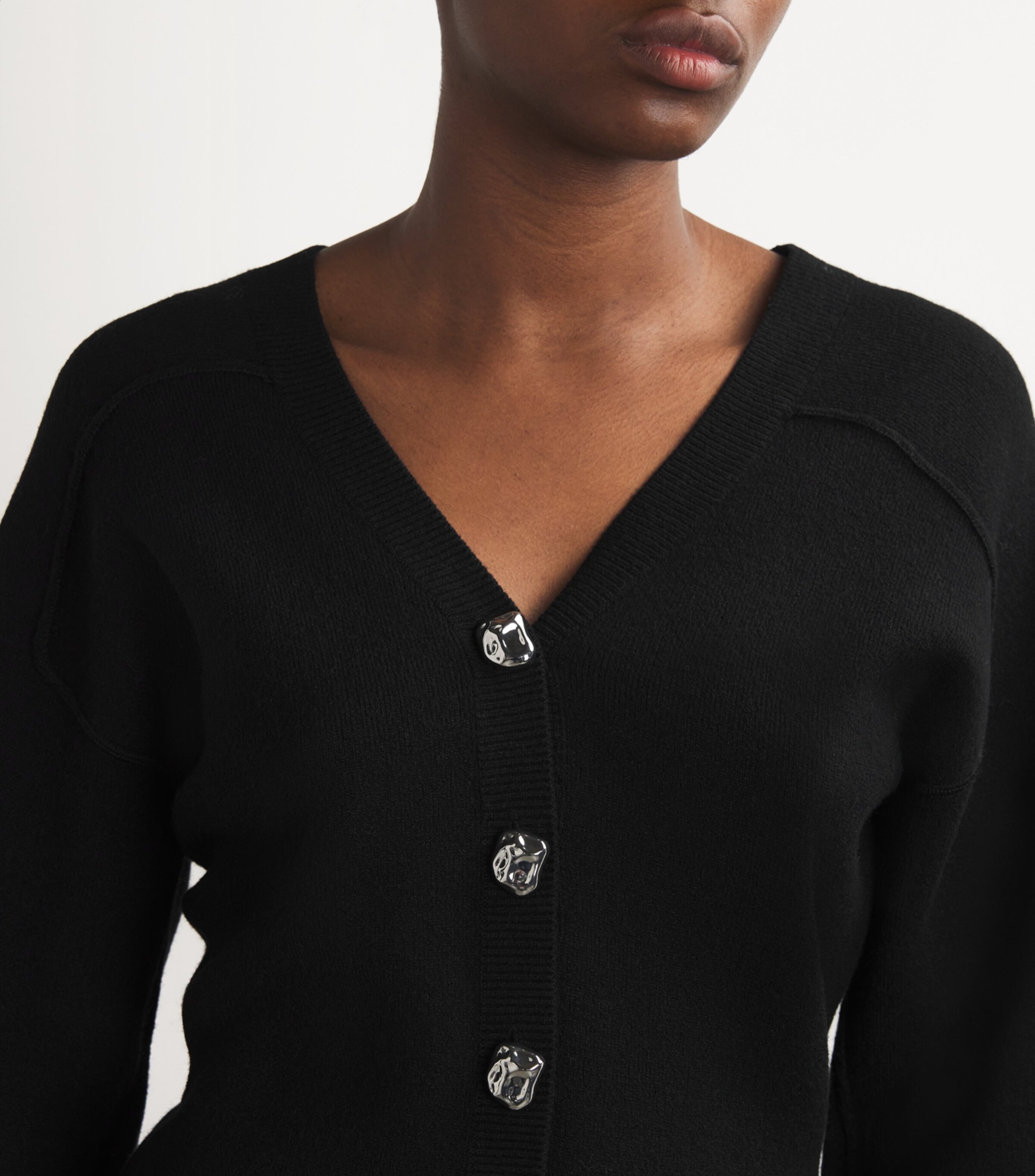 Rag & Bone Womens Wool-Blend Bridget Cardigan Black Image 6