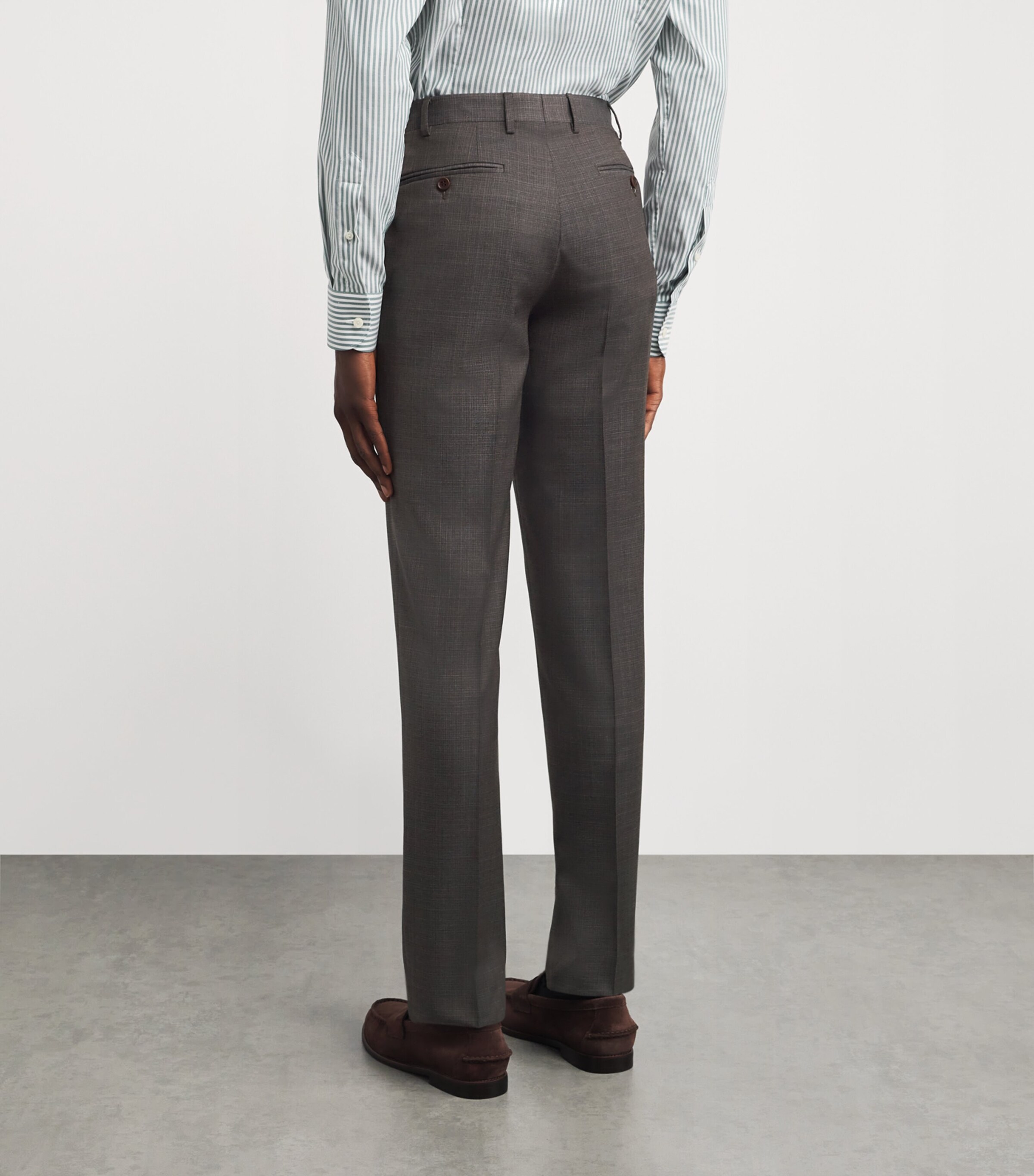 Canali Mens Wool Straight Trousers Image 4