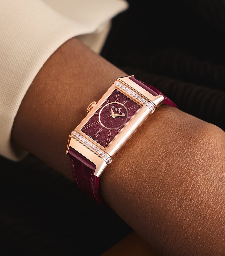 Pink Gold and Diamond Reverso One Duetto Watch 20mm PINK GOLD Image 3