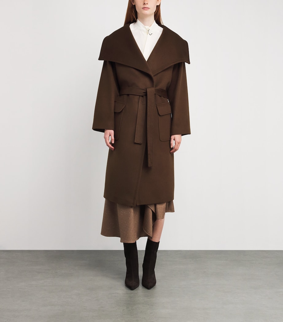 Wool-Cashmere Wrap Coat BROWN Image 3