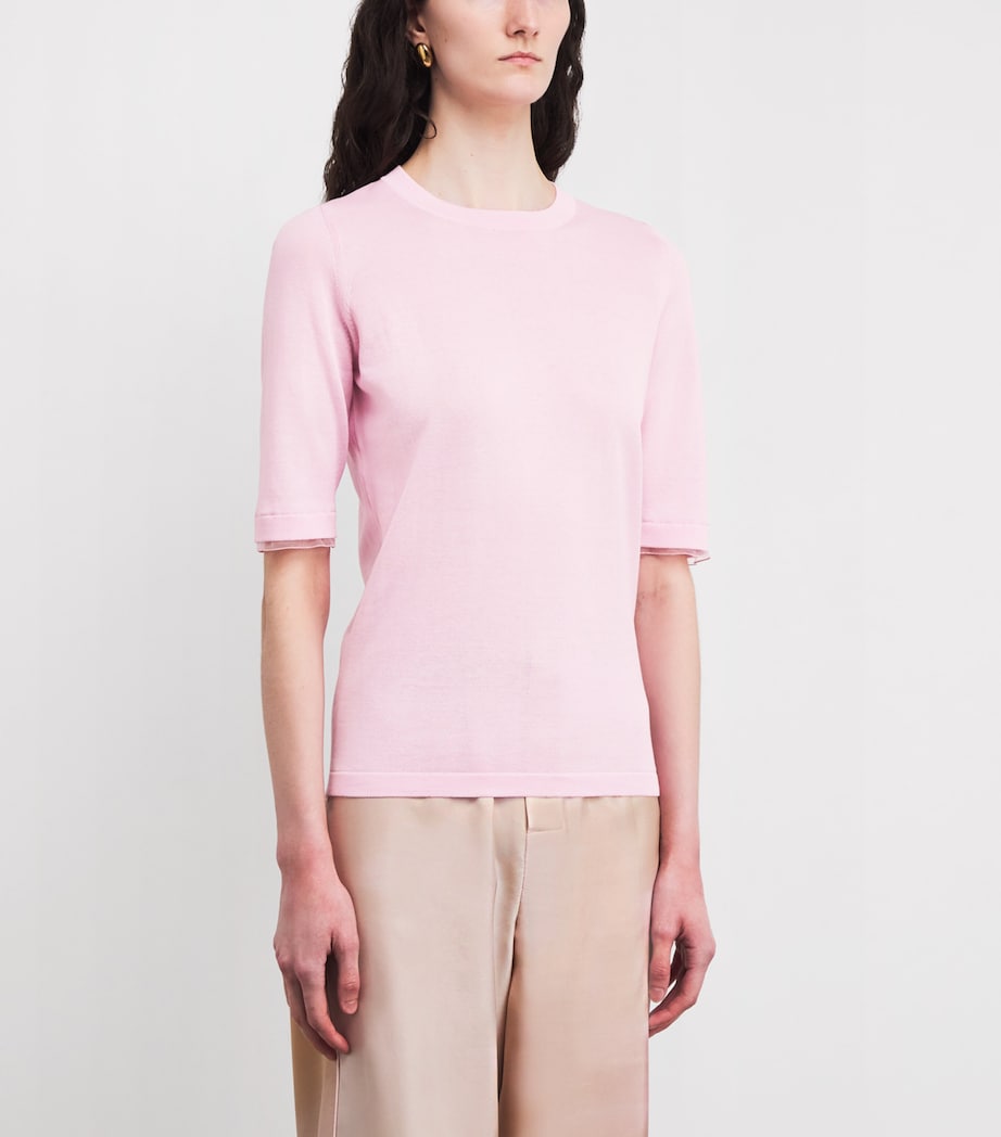 Cotton Knitted T-Shirt 2202 ROSA PETALO Image 3