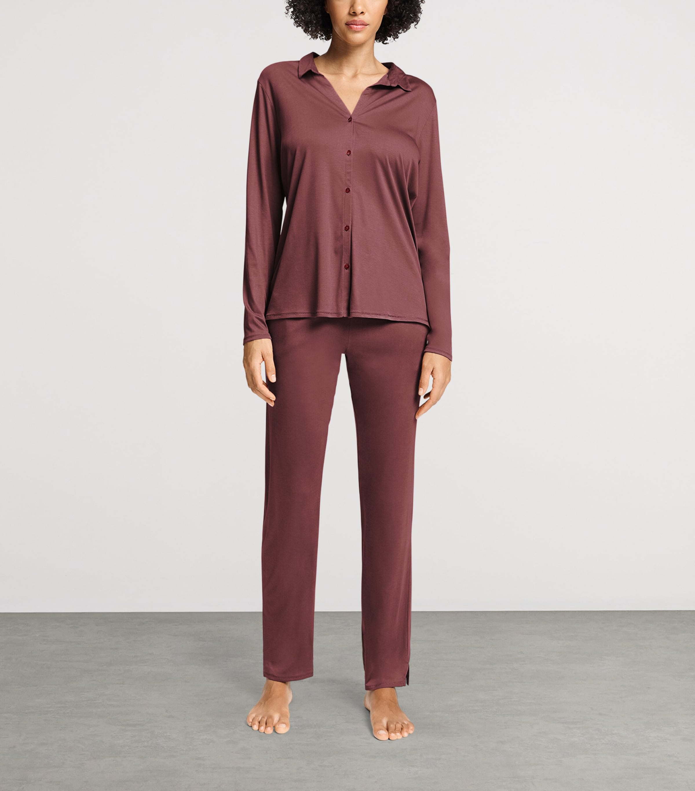 Hanro Womens Modal-Silk Grand Central Pyjama Trousers Apple Butter Image 2