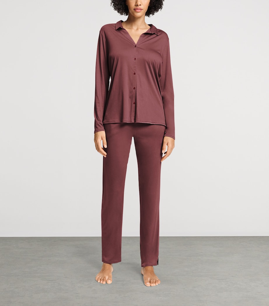 Hanro Womens Modal-Silk Grand Central Pyjama Trousers Apple Butter Image 2