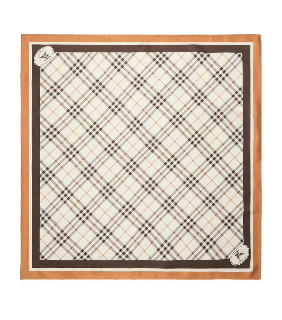 Silk Check Scarf PEBBLE WHITE Image 1