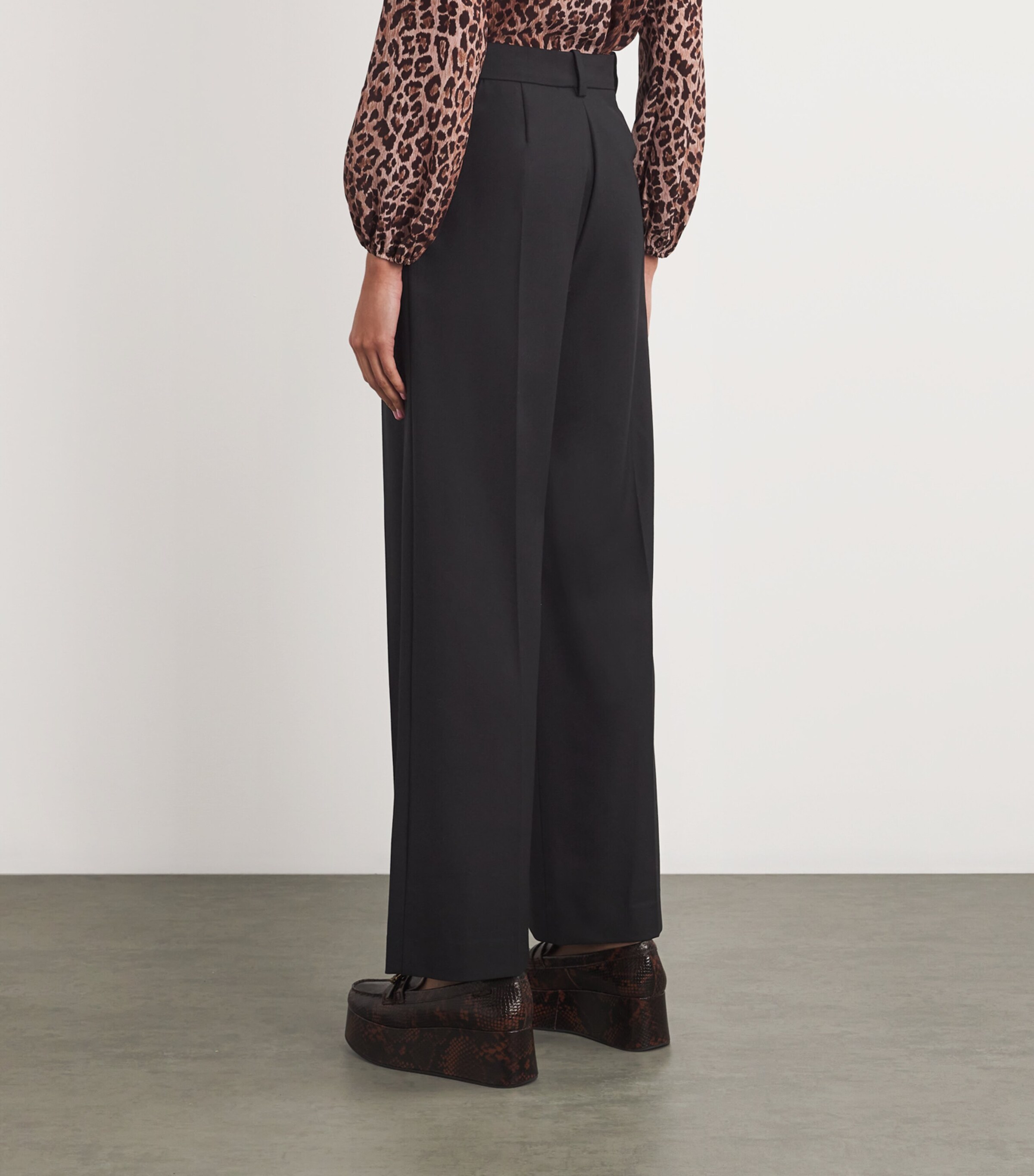 Tailored High-Rise Trousers BLACK Image 4