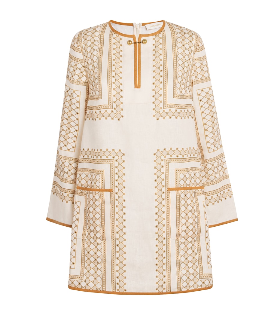 Linen Tunic Mini Dress CGPT/CREAM GEO PRINT Image 1