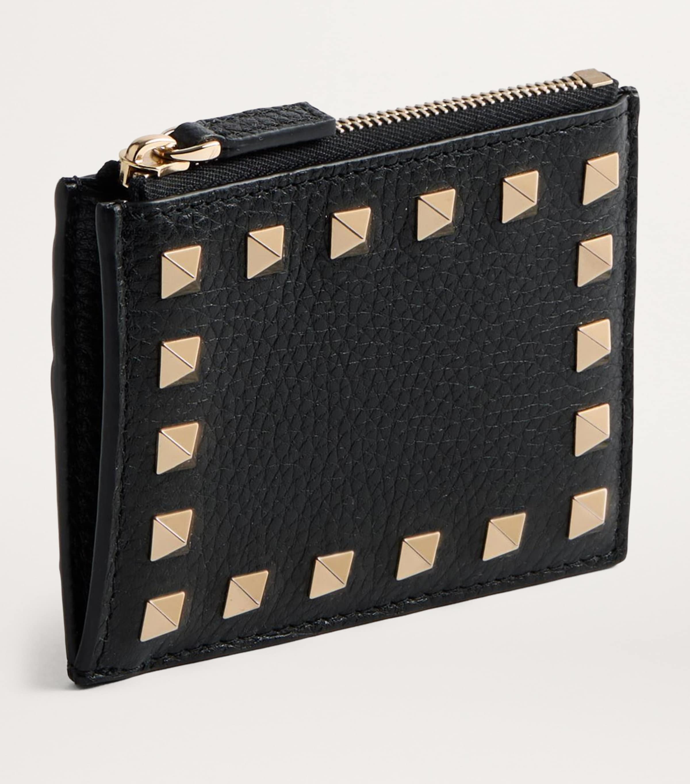 Leather Rockstud Coin and Card Holder 0NO Image 2