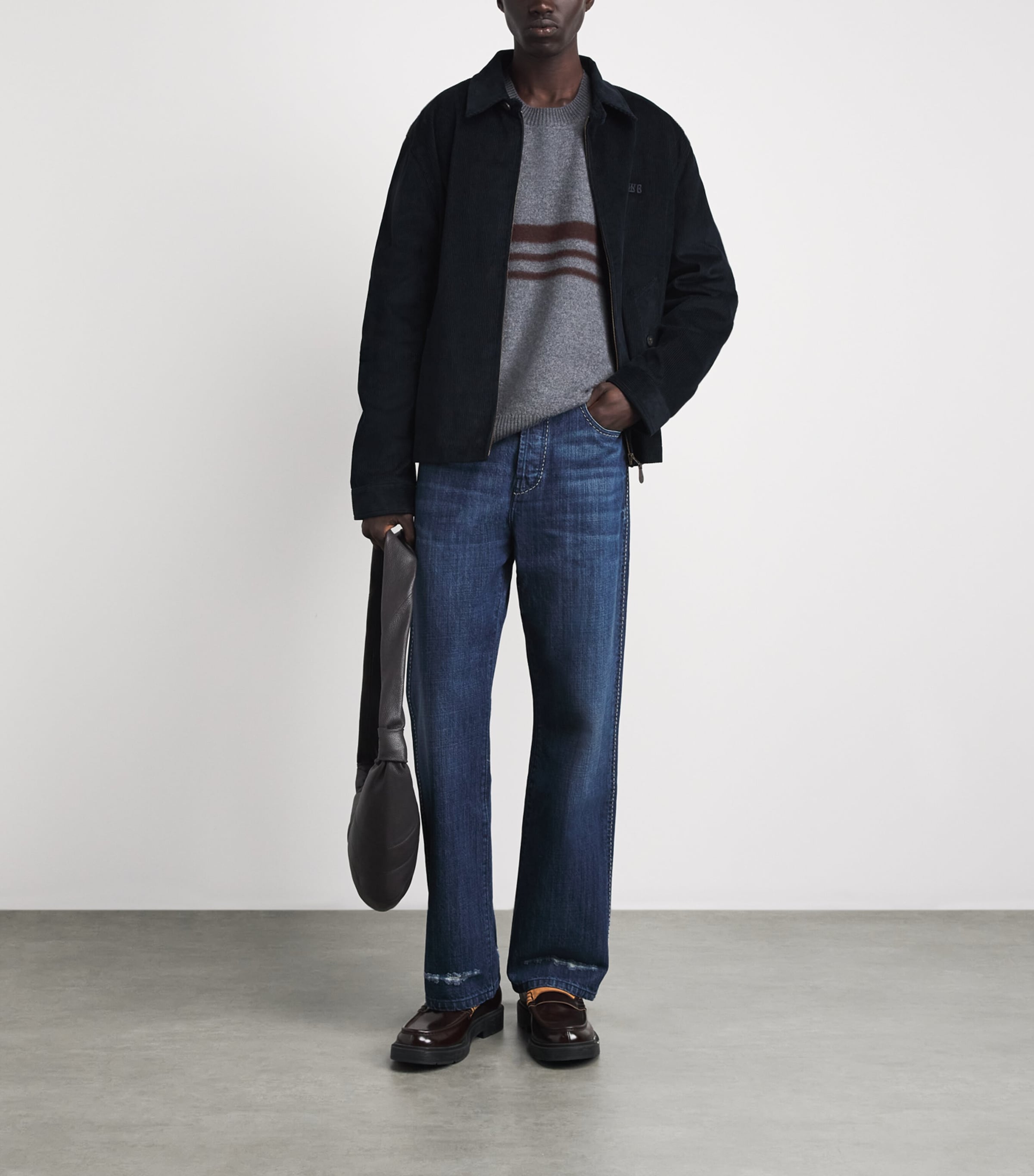 Wales Bonner Mens Studio Straight Jeans Indigo Vintage Wash Image 2