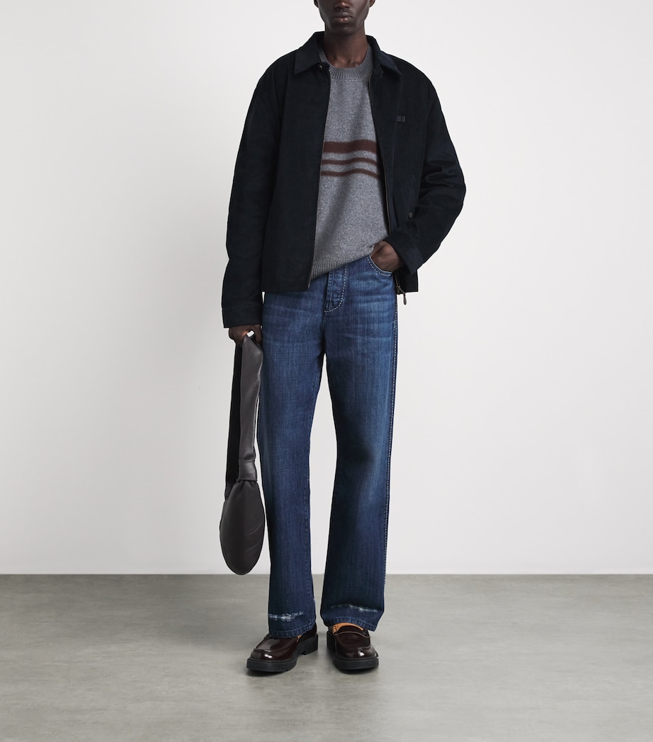 Wales Bonner Mens Studio Straight Jeans Indigo Vintage Wash Image 2