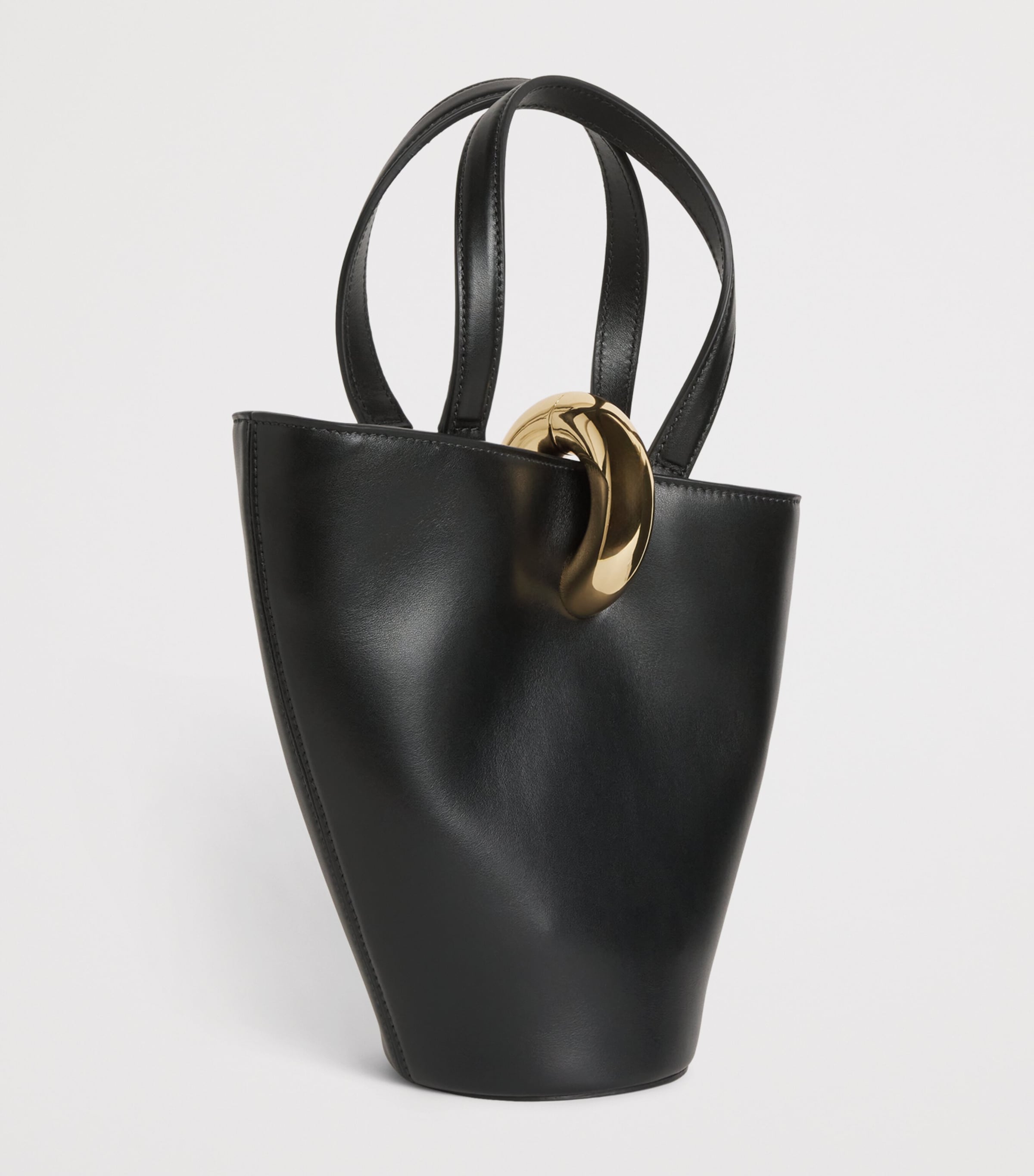 Jacquemus Small Leather Le Bambola Tote Bag Black Image 3