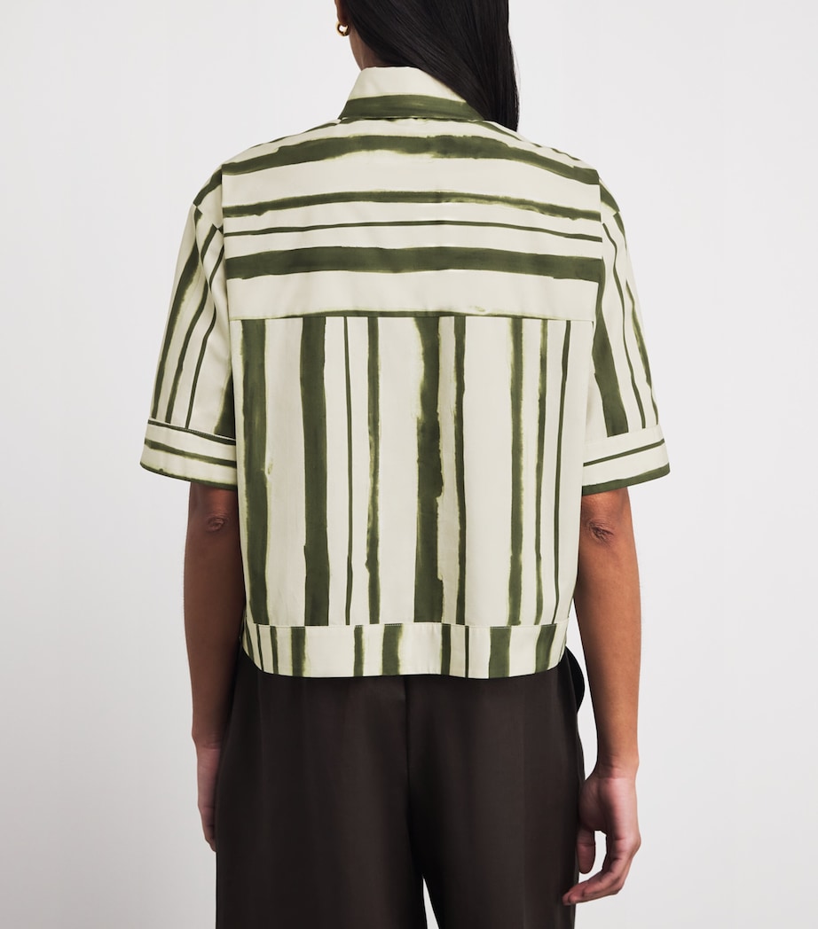 Cotton Printed Shirt 003 MOSS GREEN Image 5