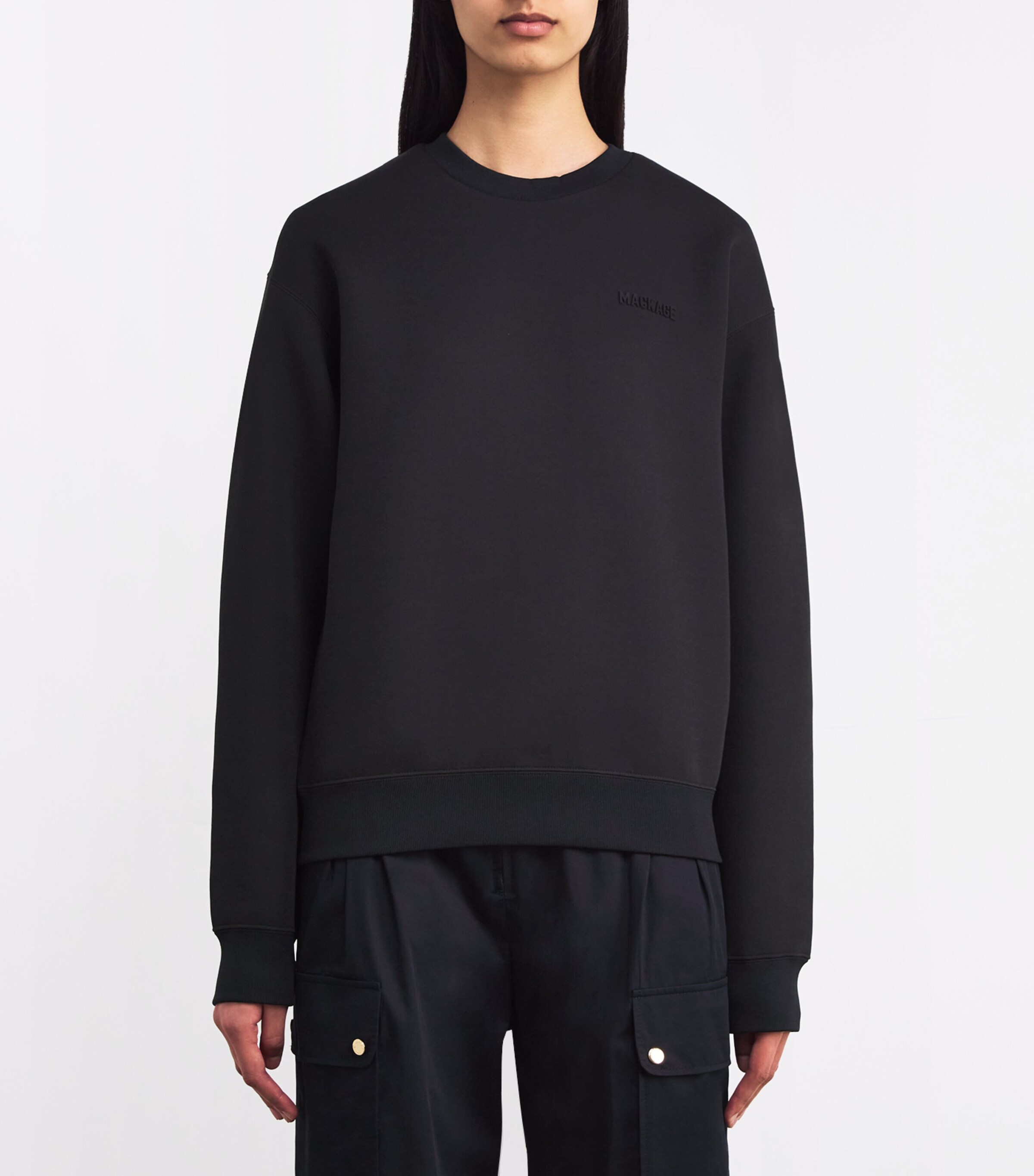 Mackage Womens Cotton-Blend Julian Sweatshirt Black Image 3