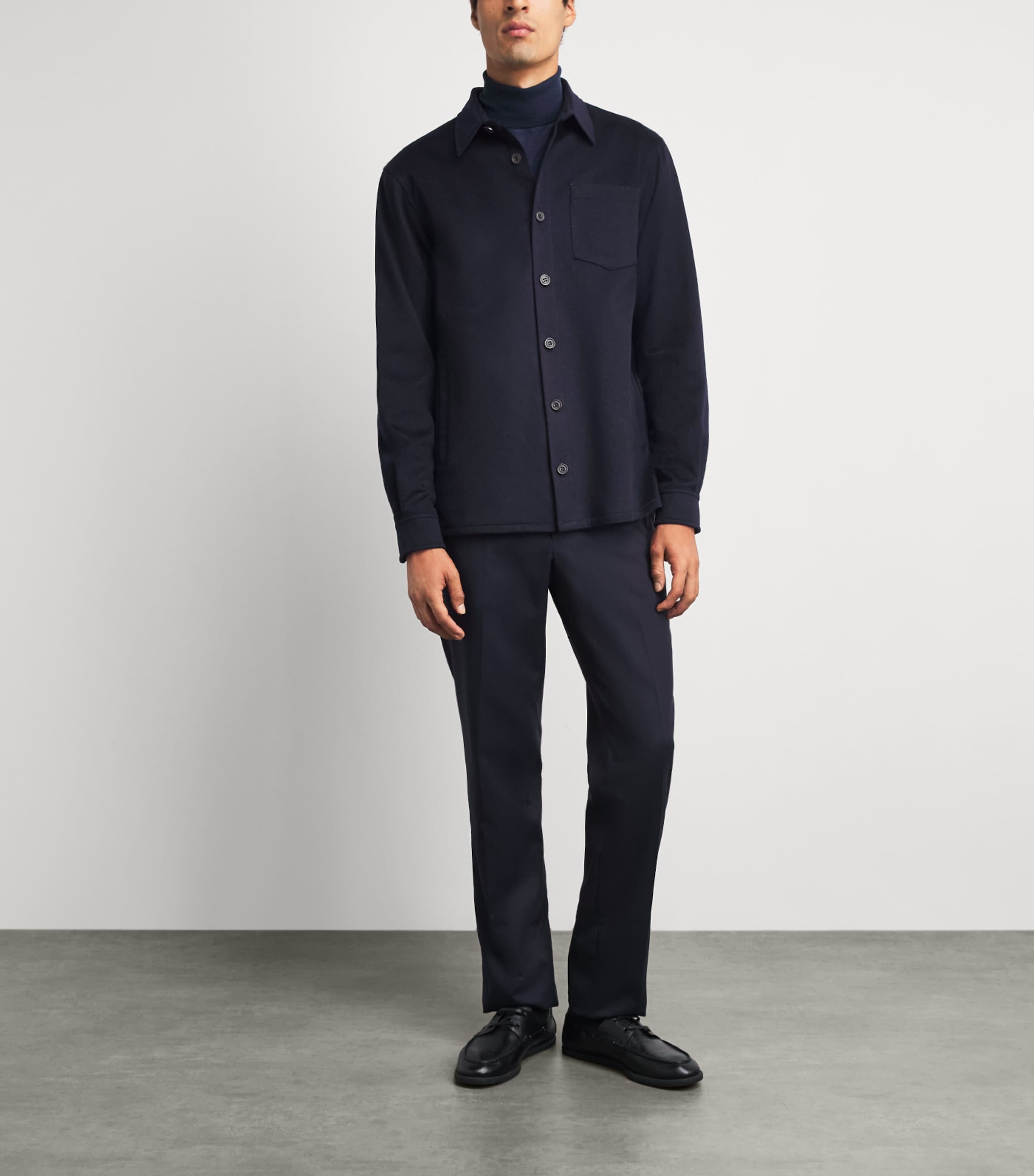 Paul & Shark Mens Cashmere Overshirt Blue Image 2