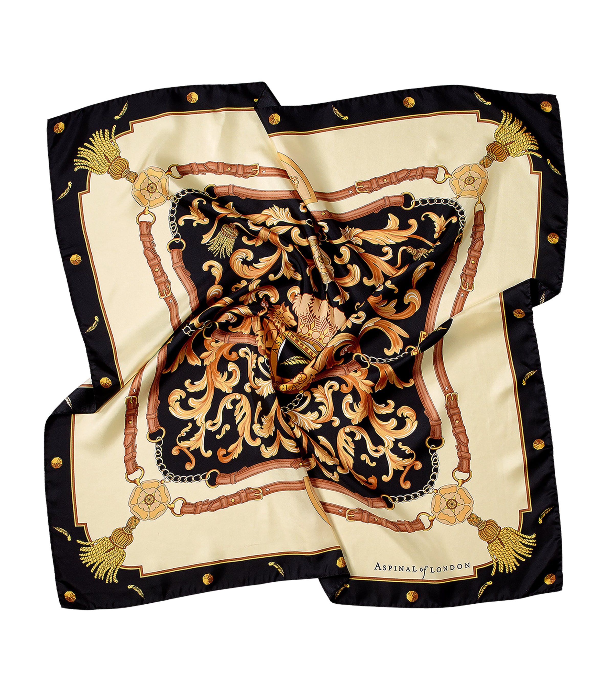 Silk Signature Scarf BLACK Image 2