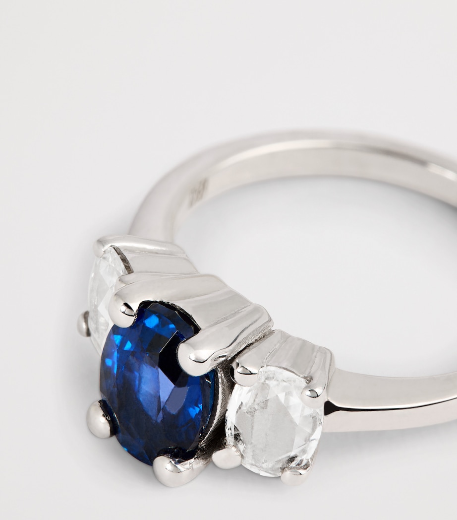 Suzanne Kalan White Gold, Diamond and Sapphire One of a Kind Ring Wg/db Image 5