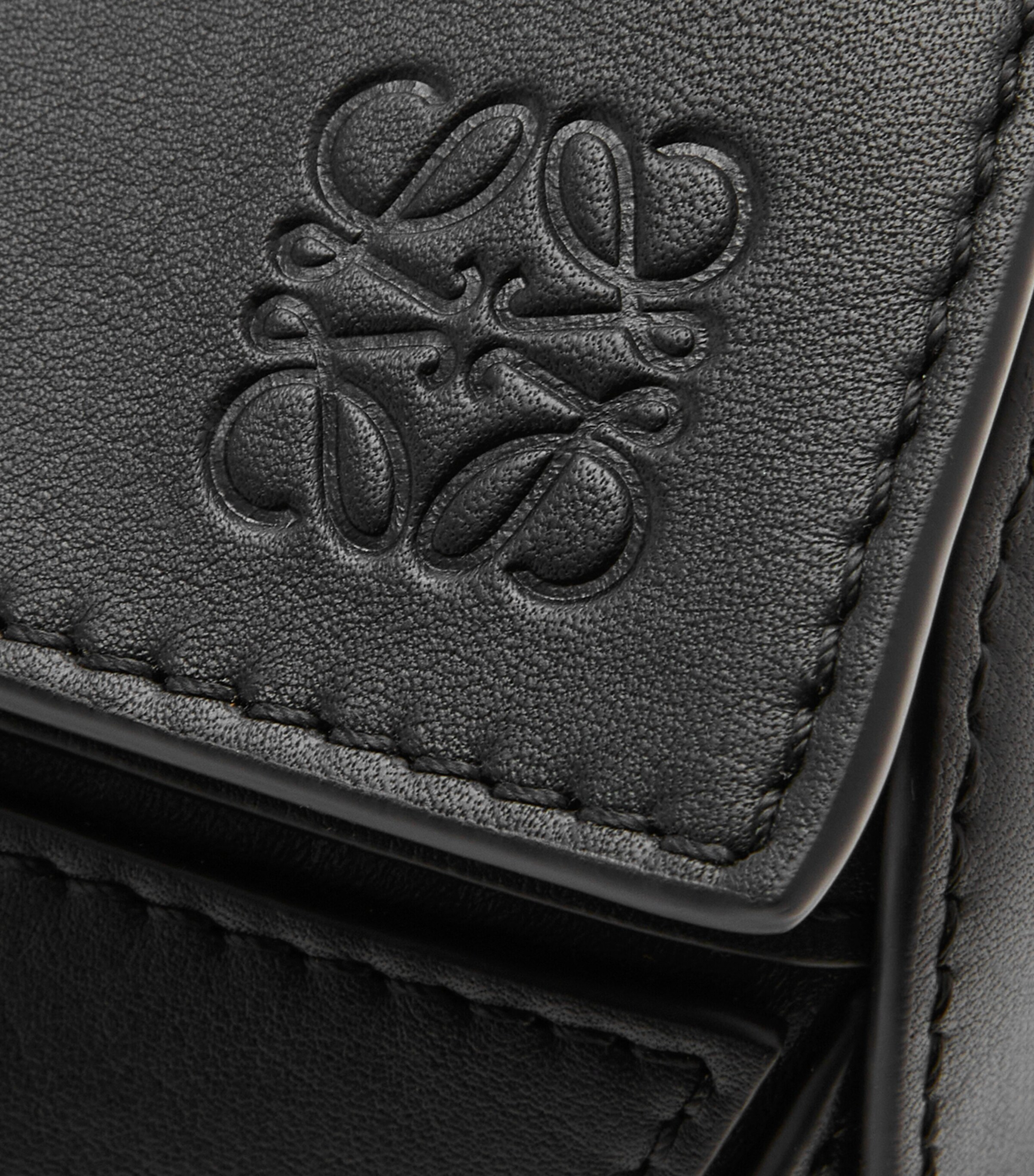 Small Leather Puzzle Top-Handle Bag BLACK Image 11