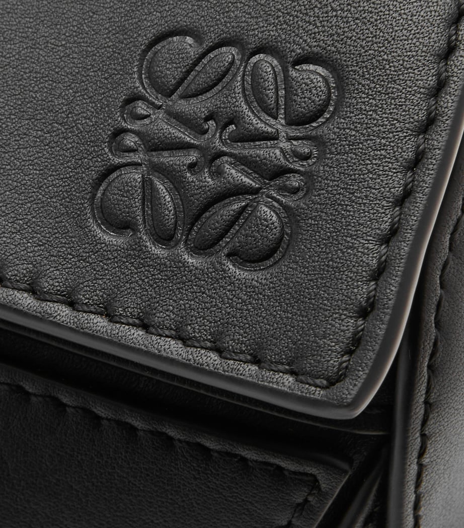 Small Leather Puzzle Top-Handle Bag BLACK Image 11