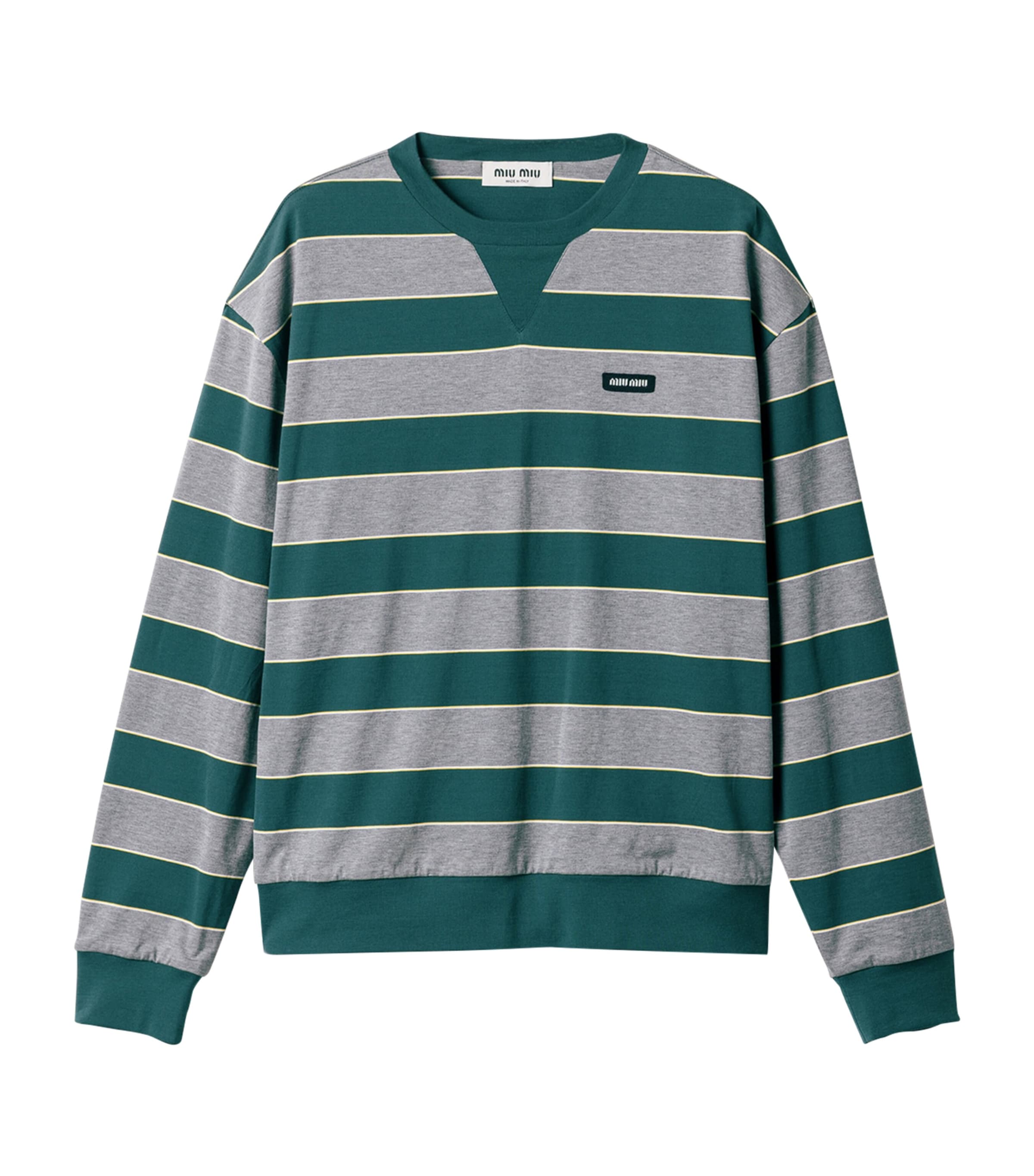 Miu Miu Womens Cotton Stripe Sweatshirt Image 1