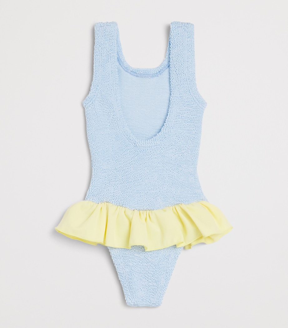 Hunza G Kids Denise Swimsuit (3-6 Years) Mtallic Ice Blu/bttr Image 2