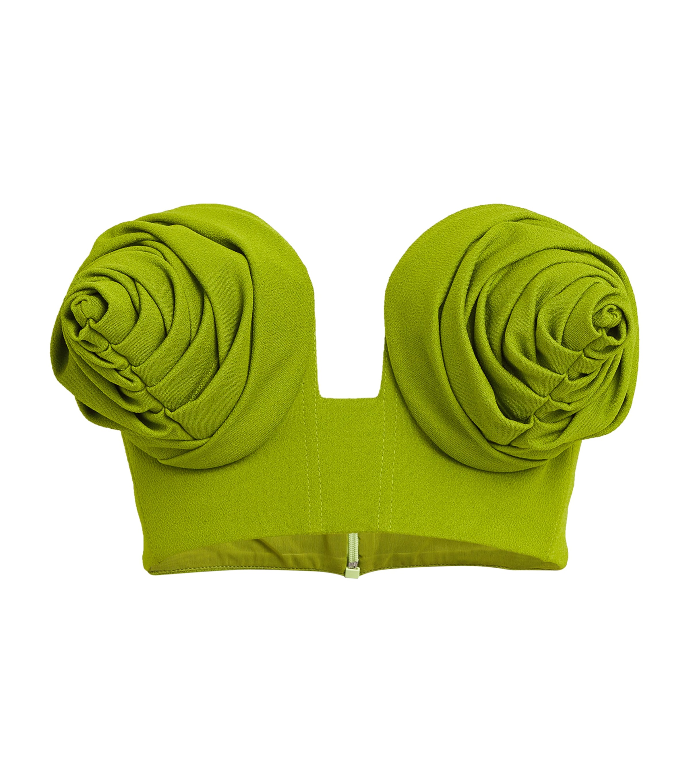 Shop Jean Paul Gaultier Crepe Conical-cup Crop Top In Green