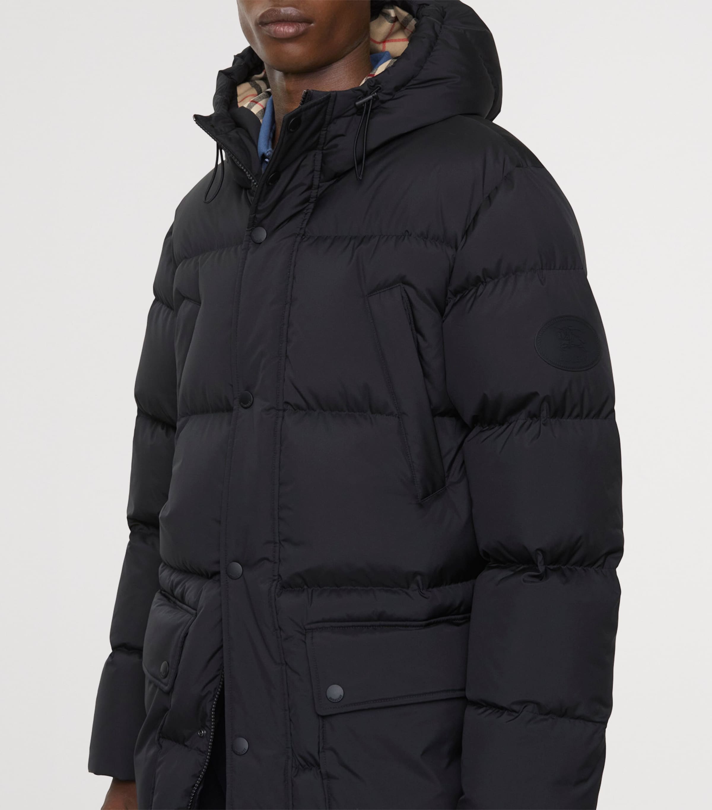 Hooded Down Puffer Jacket BLACK Image 3